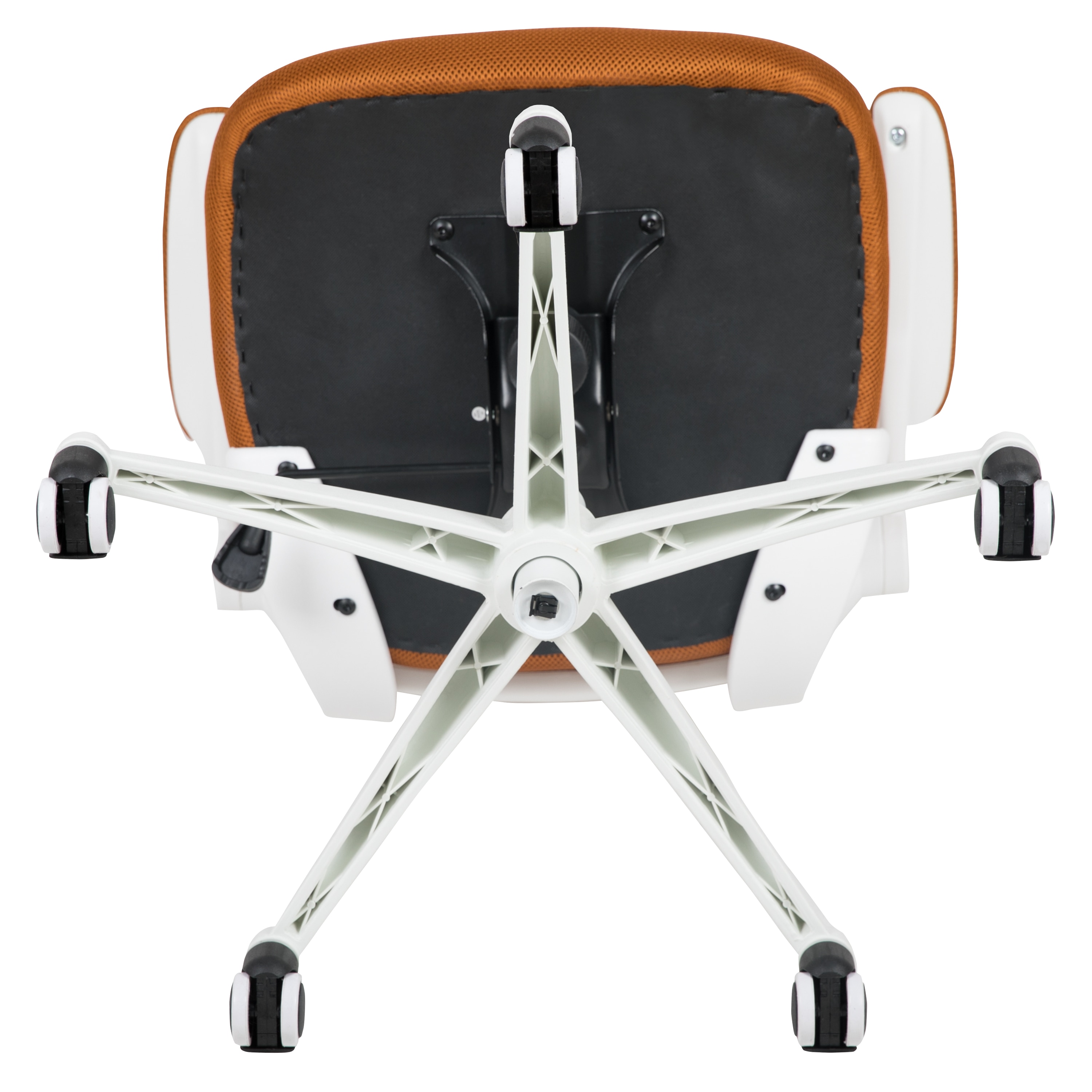 Adjustable Tan Mesh & White Leather Mid-Back Office Chair