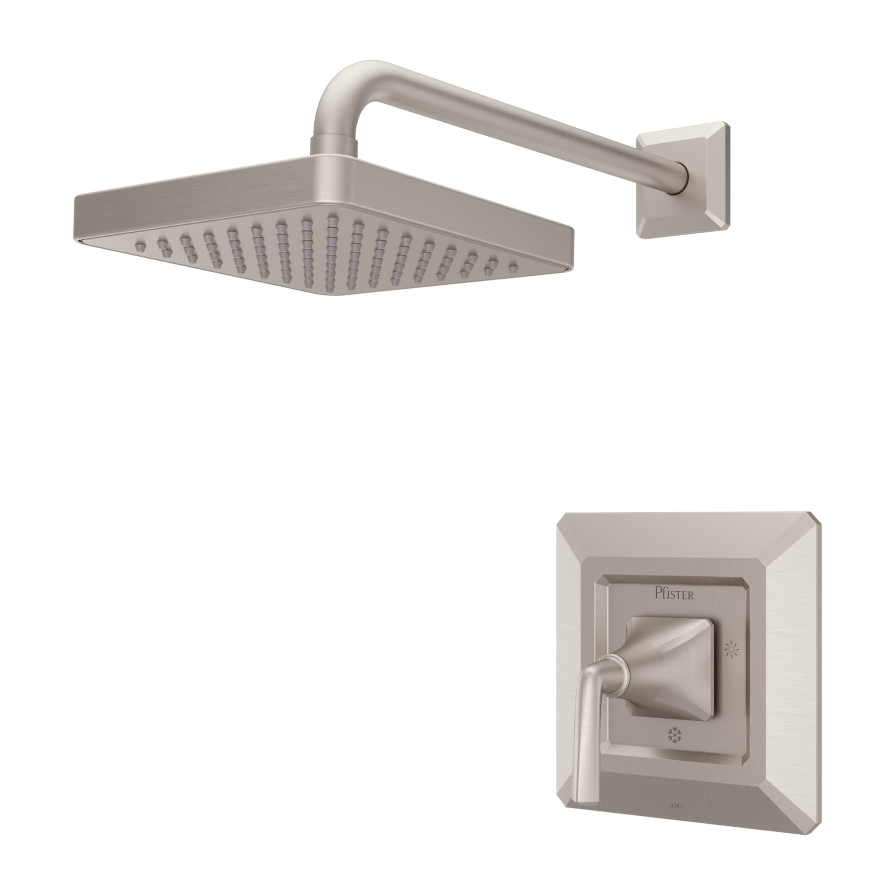 Pfister LG89-7FEK Park Avenue Brushed Nickel 1-handle Single function 7-Inches Square Shower Faucet
