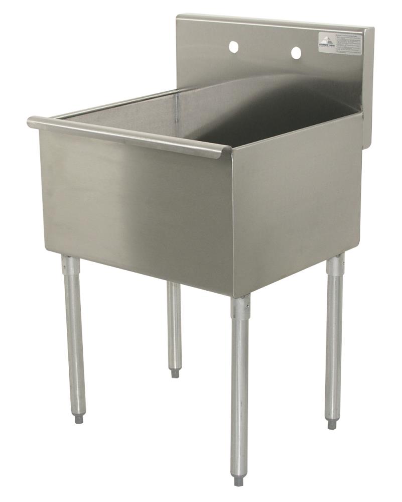 Advance Tabco 4-1-18 18-in x 24.5-in 1-Basin Steel Freestanding Utility Tub with Drain