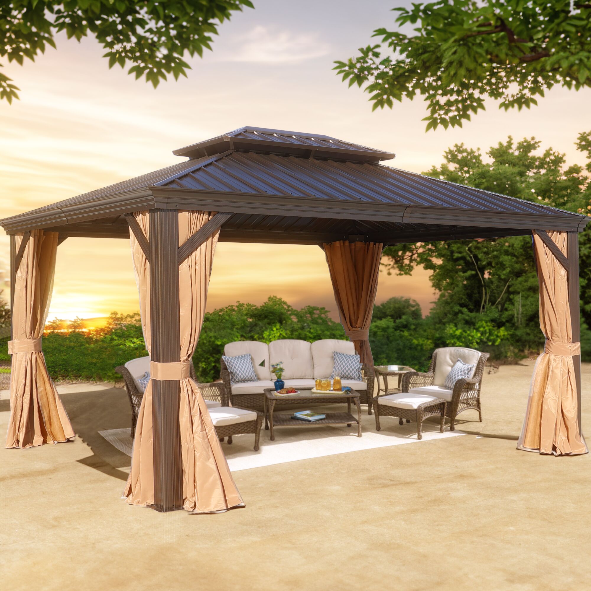 Kahomvis ZHIJIE-QP109-004 Wood-Resin-Gazebos - View #2