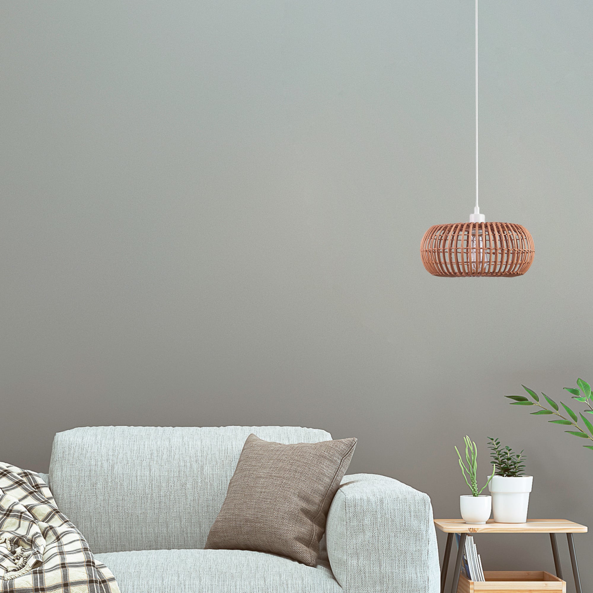 Globe Electric 91003523 Rattan Modern/contemporary Bell Medium Hanging Pendant light