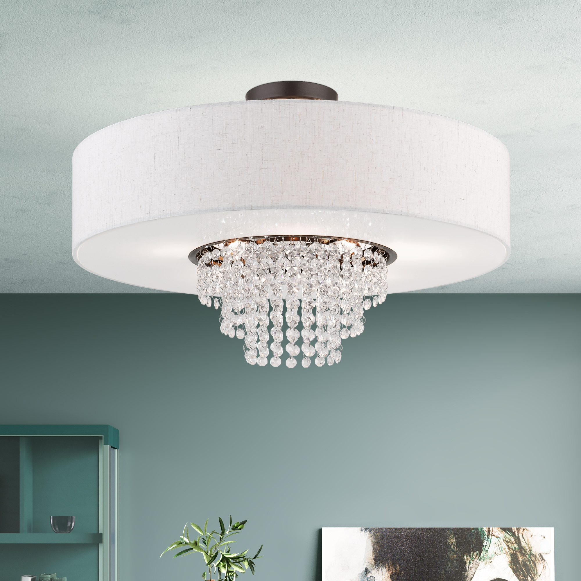 Carlisle English Bronze 5-Light Indoor/Outdoor Semi-Flush Drum