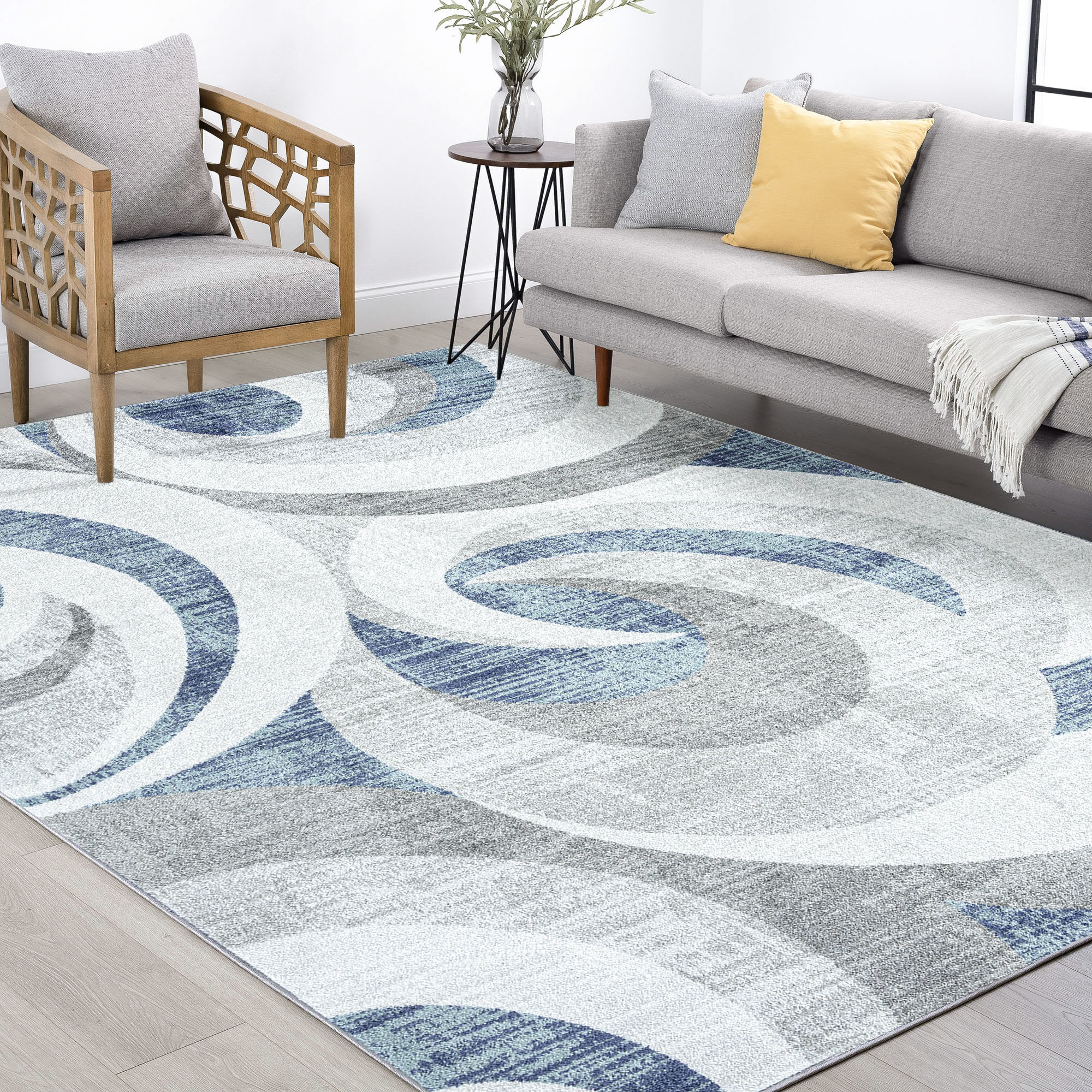 Tayse JZE1409 4X6 Jaize 4 x 6 (ft) Loomed Polypropylene Gray Rectangular Indoor Area rug