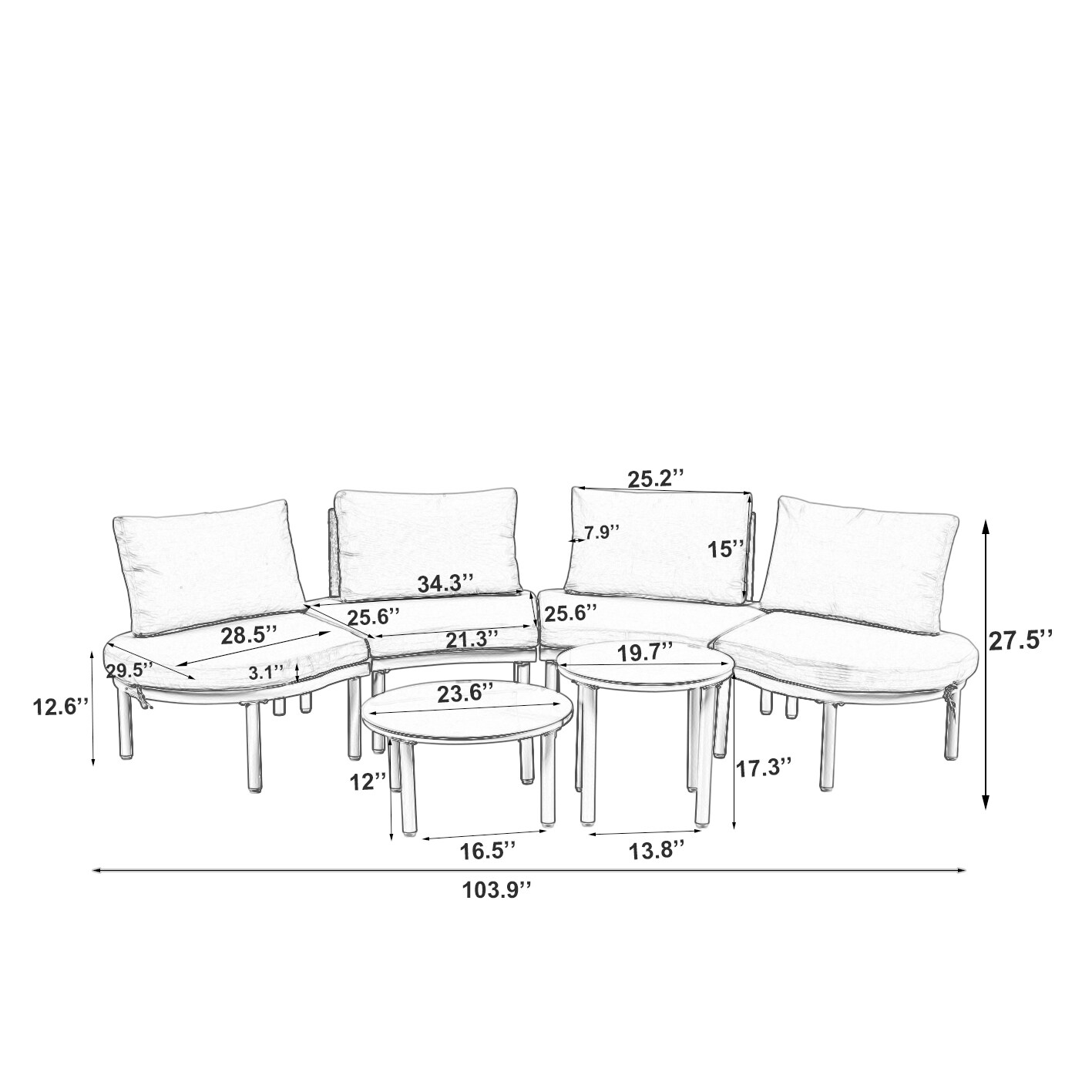 Mondawe MO-TX-28AAE Patio-Sofas-Daybeds - View #2
