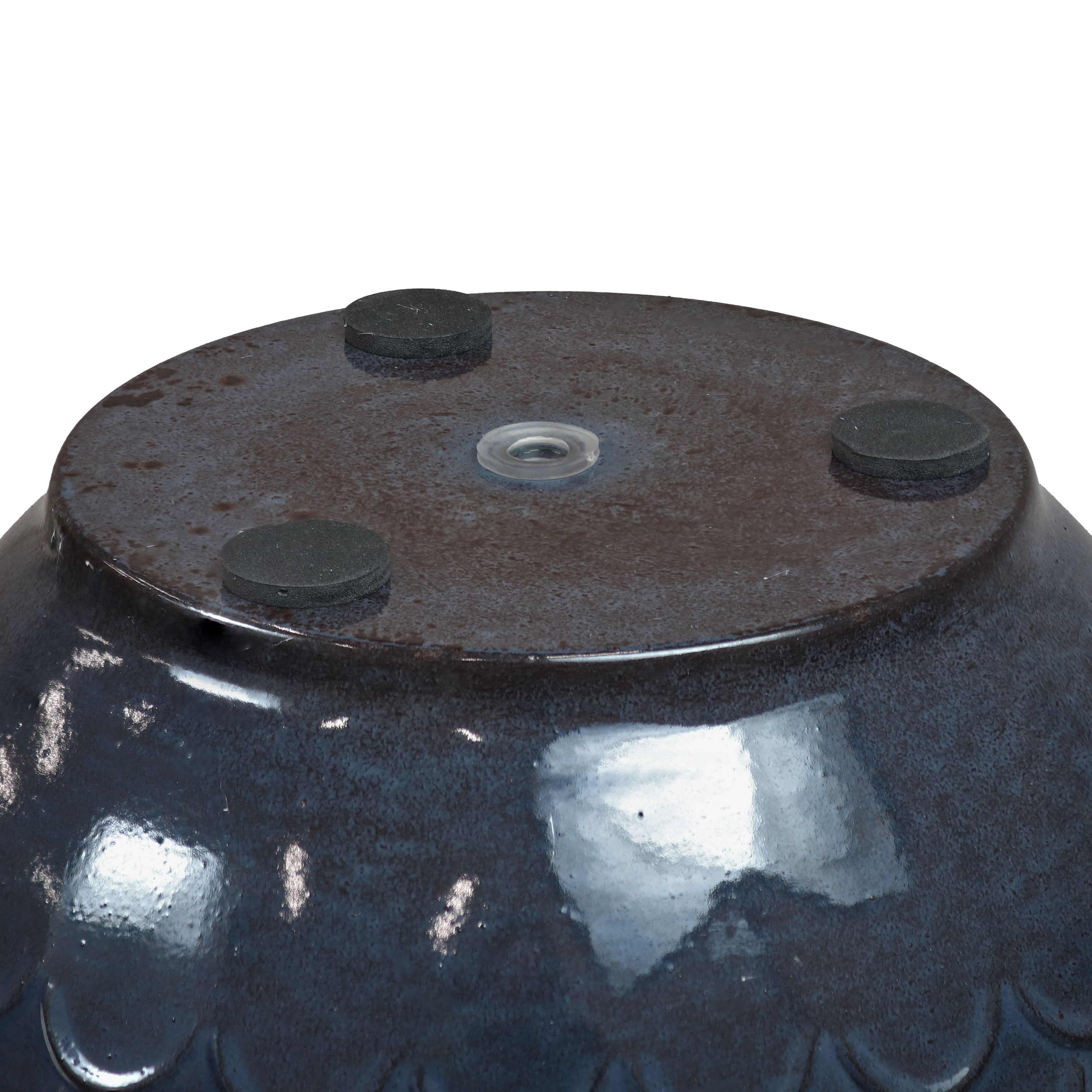Dinah Navy Glaze Metal Indoor/Outdoor Planter Set