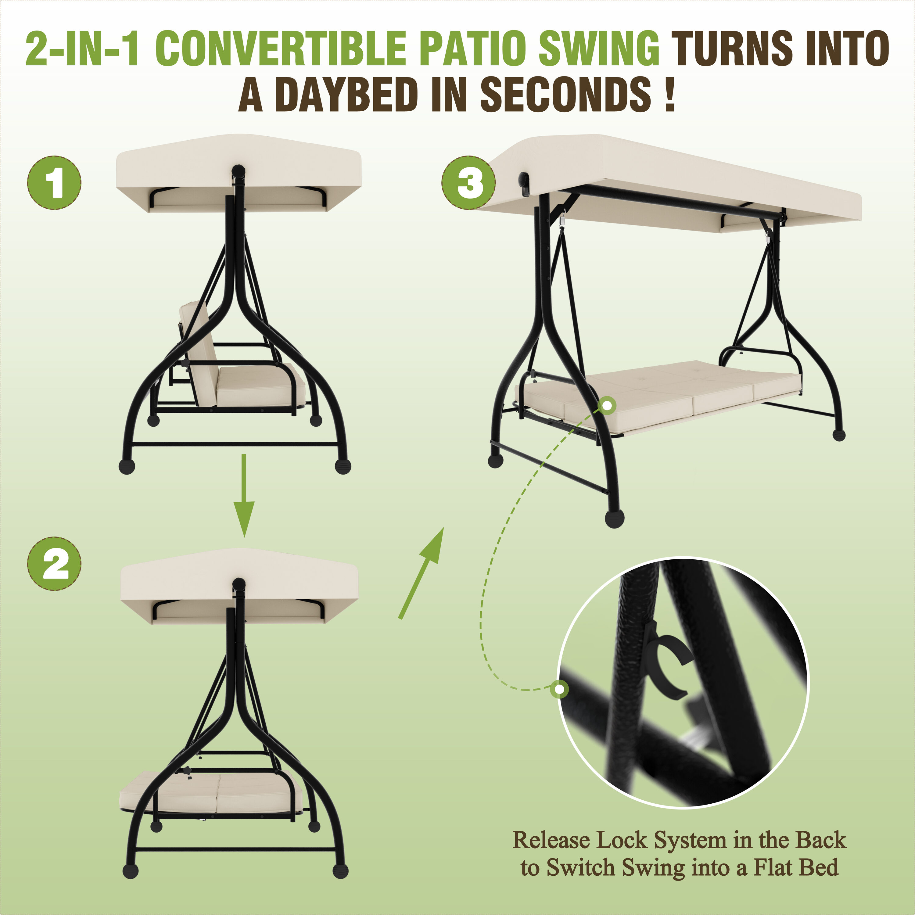 VEIKOUS PG0210-02CW-4 Swing-Gliders - View #8