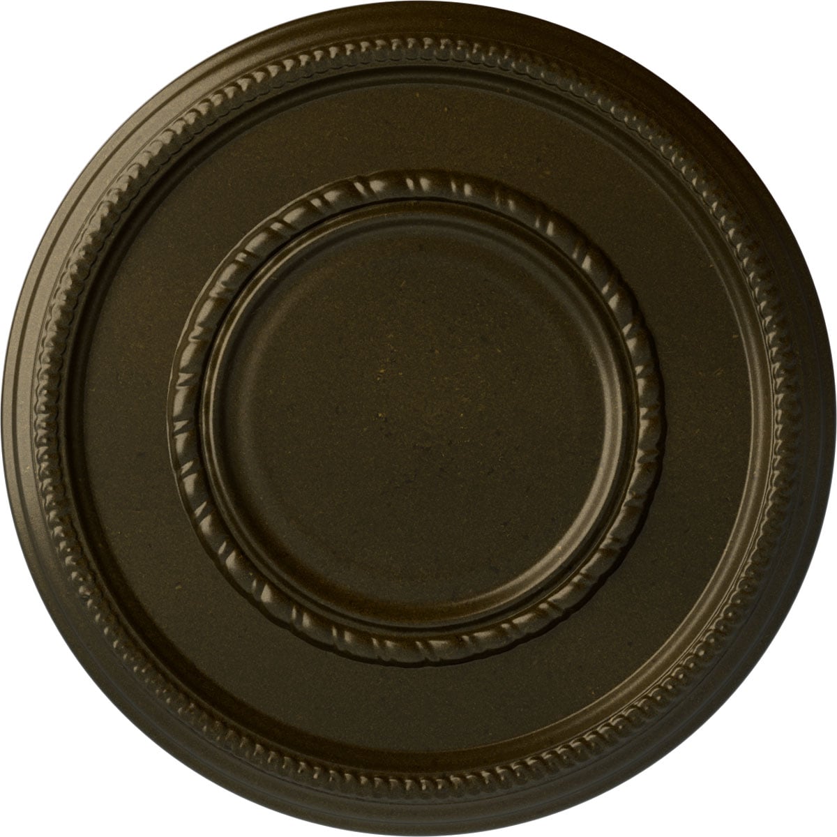 Ekena Millwork CM17FEGGS Federal Roped Large 17.375-in W x 17.375-in L Painted Green Gold Polyurethane Whole Ceiling Medallion