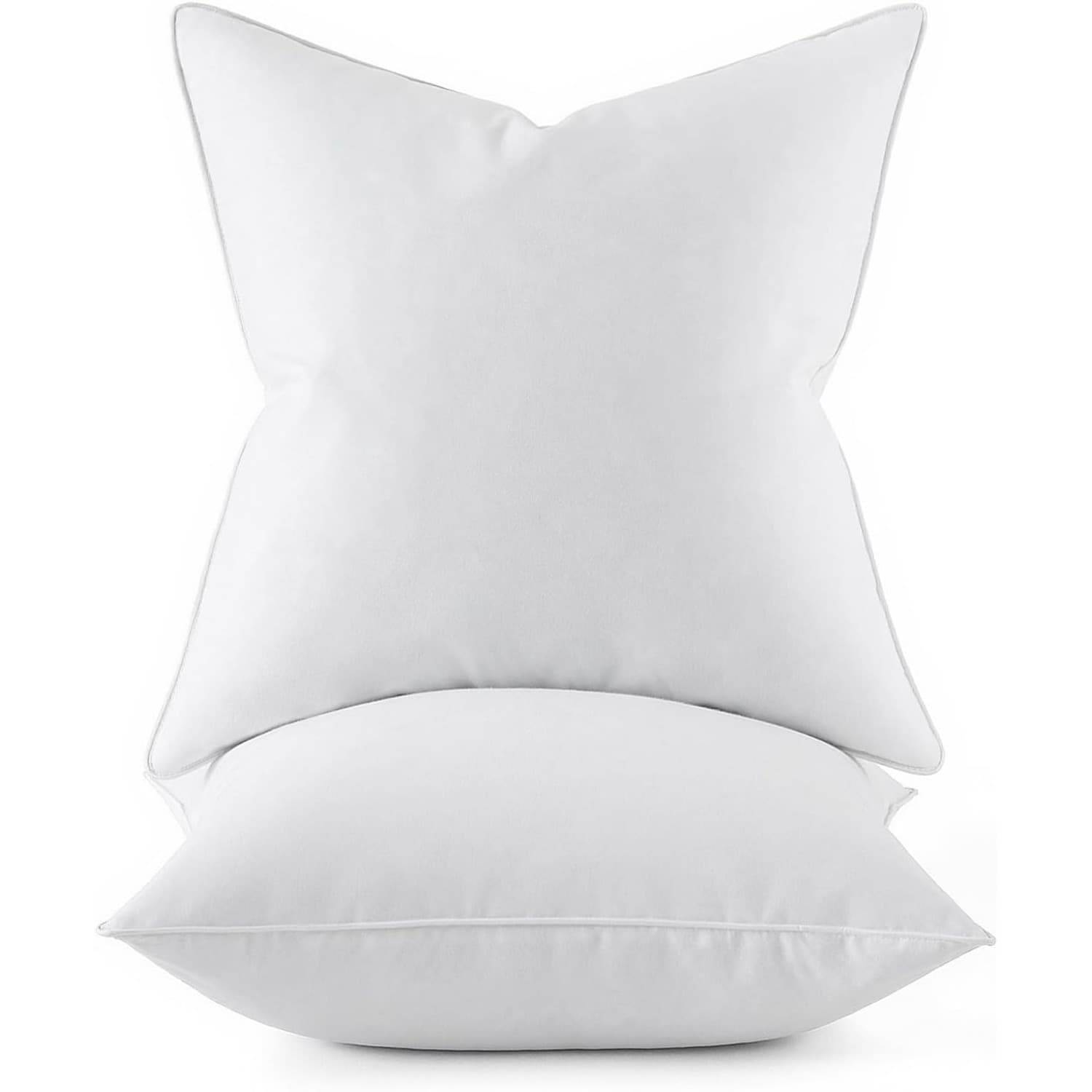 Sggvecsy Feather Down Pillow Inserts 2Pack Fluffy Euro Square Cushion Fillers for Couch Bed