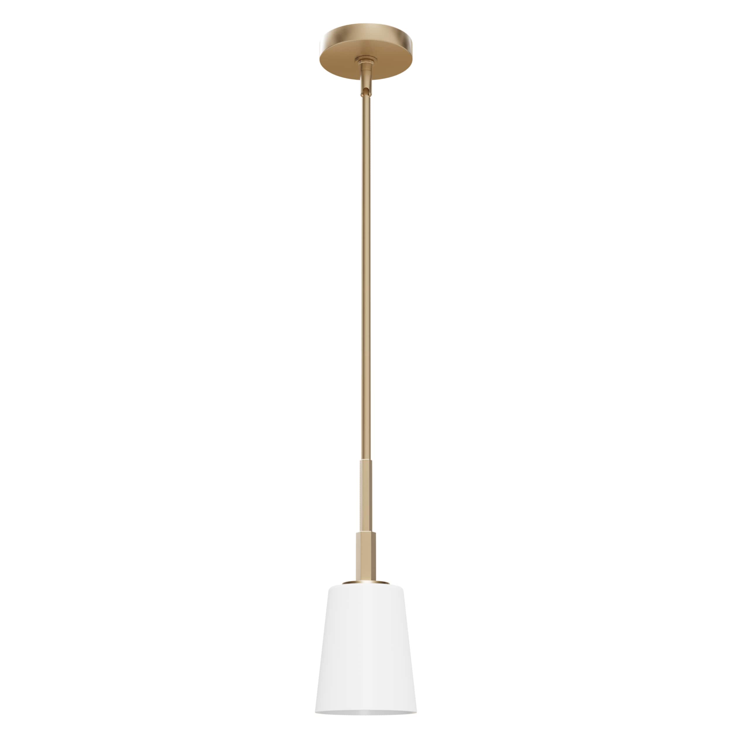 Hunter 19888 Nolita 1 -Light Alturas Gold Modern/contemporary Frosted glass Cone Mini Hanging Kitchen island light