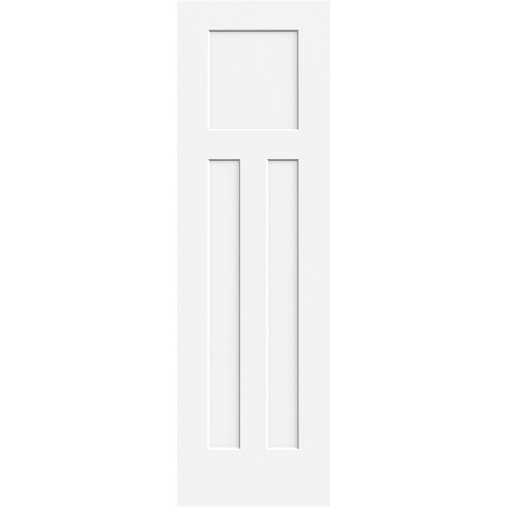 24-in x 80-in White 3-panel Craftsman Smooth Hollow Core Prefinished Molded Composite Slab Door | - JELD-WEN LOWOLJW137100480