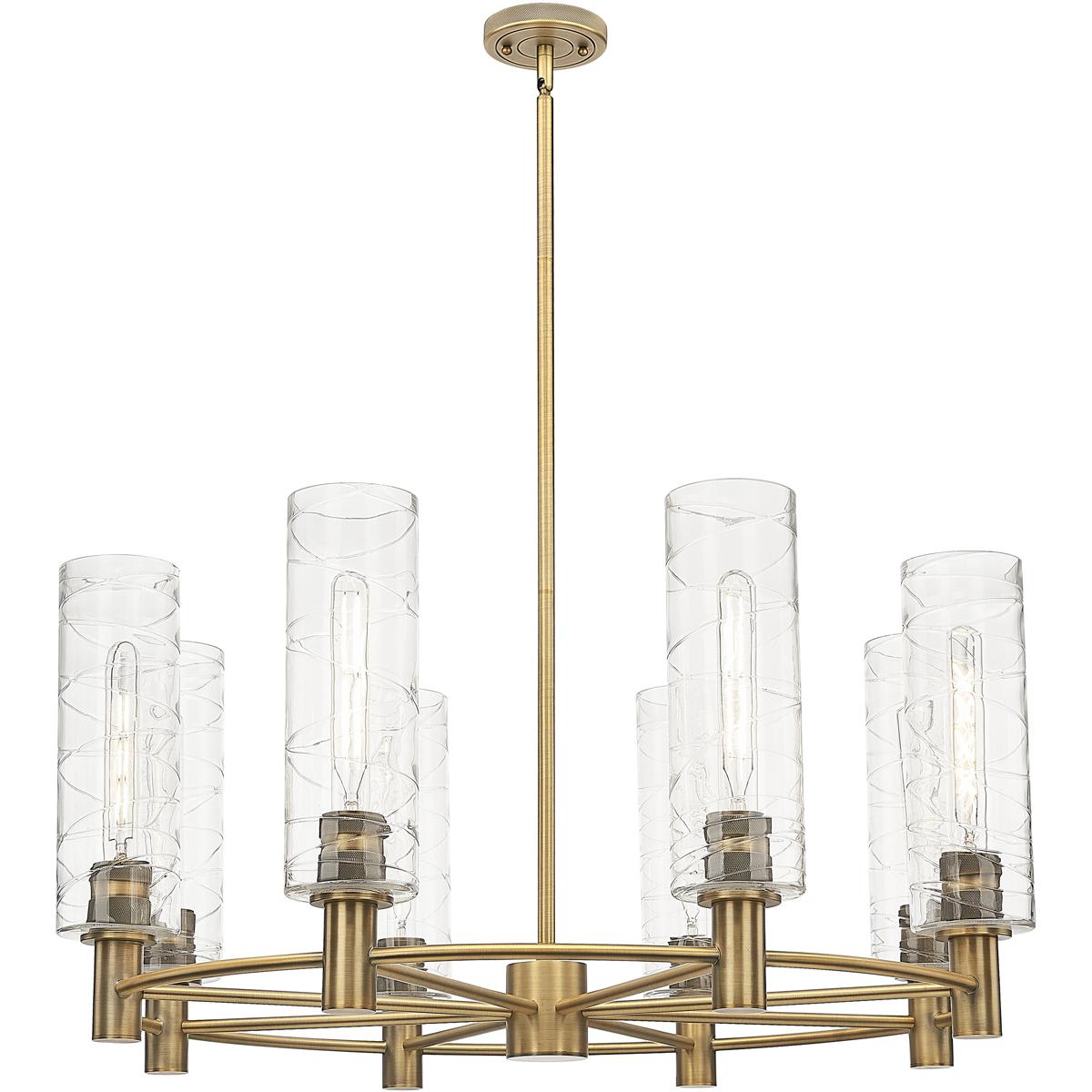 Innovations Lighting - 434-8CR-BB-G434-12DE Crown Point Chandelier Brushed Brass