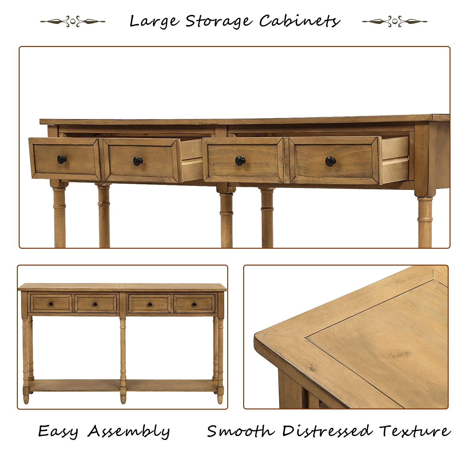 SINOFURN SYA010268WT Console-Sofa-Tables - View #3