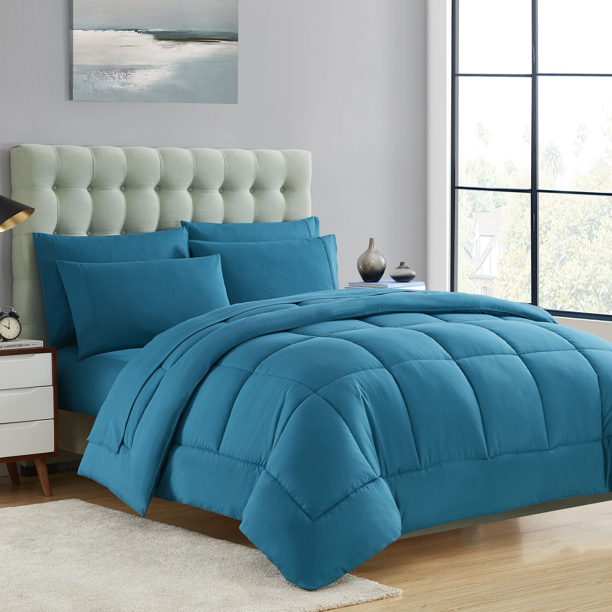 Sweet Home Collection All Season Bed in a Bag Comforter and Sheet Set Ultra Soft Bedding Twin XL Teal