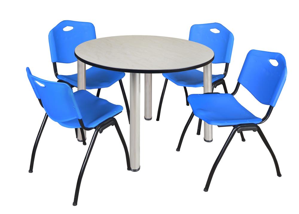 Regency TB48RNDPLBPCM47BE Breakroom Off-white 4-Person Training Table (48-in W x 29-in H)