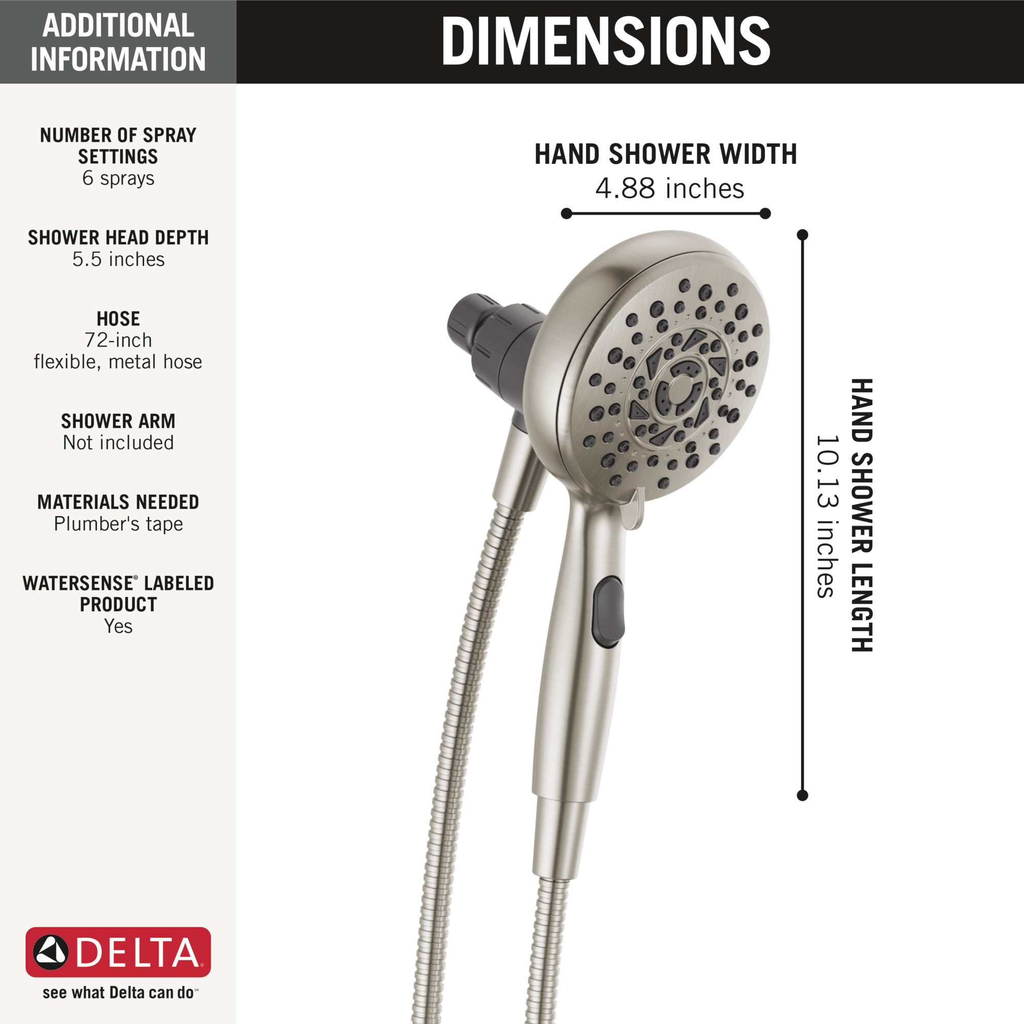 Delta 75607SN Fixed-Showerhead - View #3
