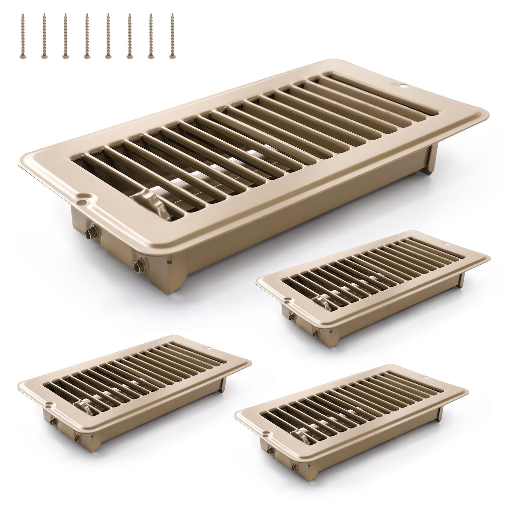 Numhew 4 x 8 in 4 Pack Brown Floor Register