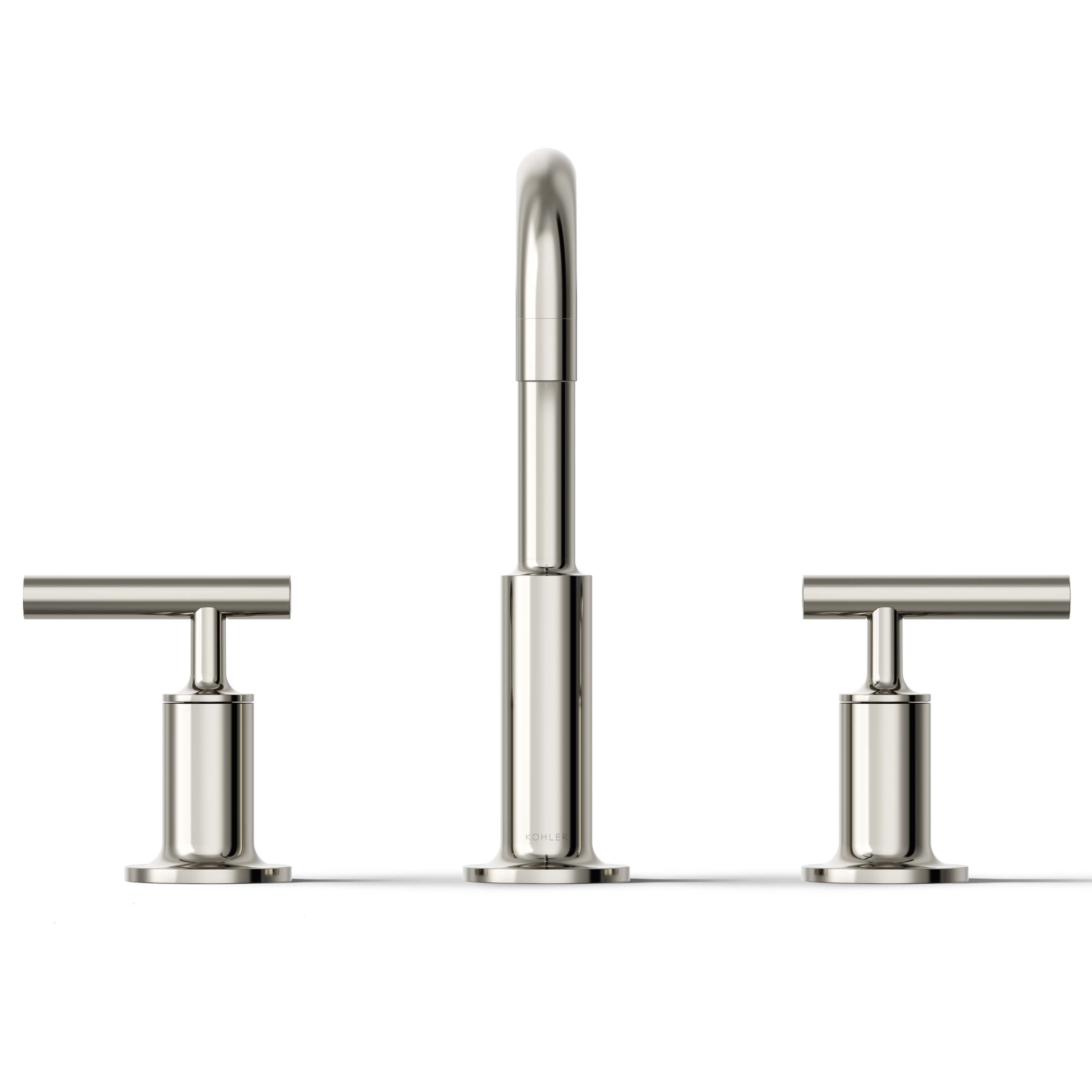 Purist Polished Nickel 8" Widespread Lavatory Faucet with Low Lever Handles
