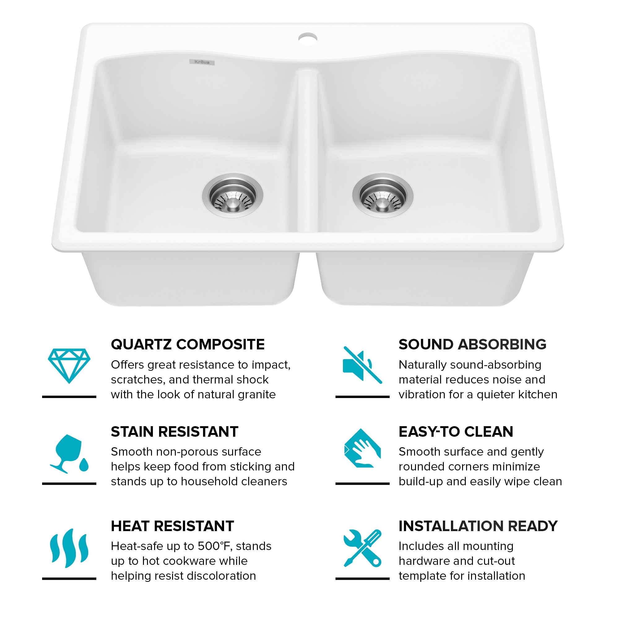 Kraus KGD-52WHITE Kitchen-Sinks - View #17