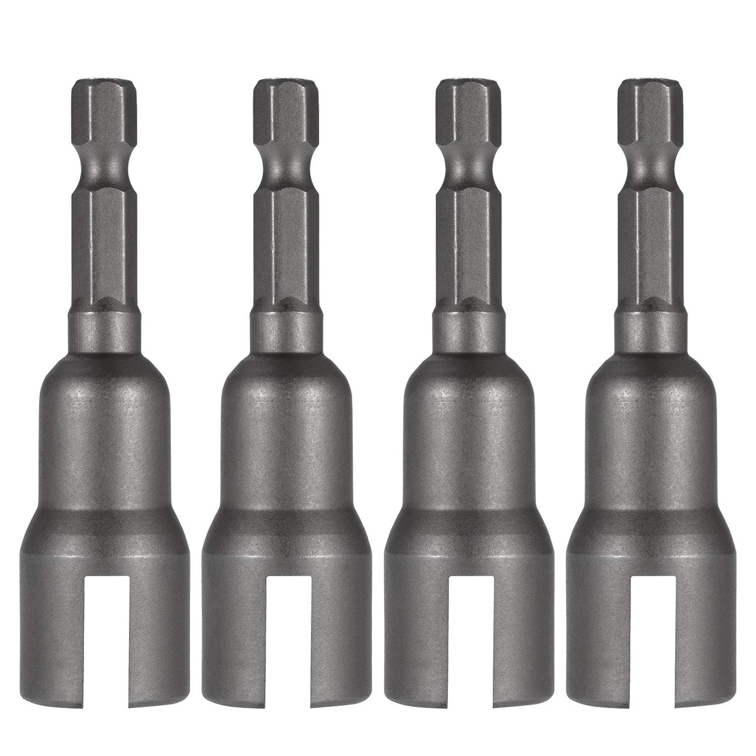 Linder Group Inc 4 pack wing nut driver set for hurricane shutter installation socket wrench tool kit 1 quarter inch hex shank fits panel nuts screws eye C hook