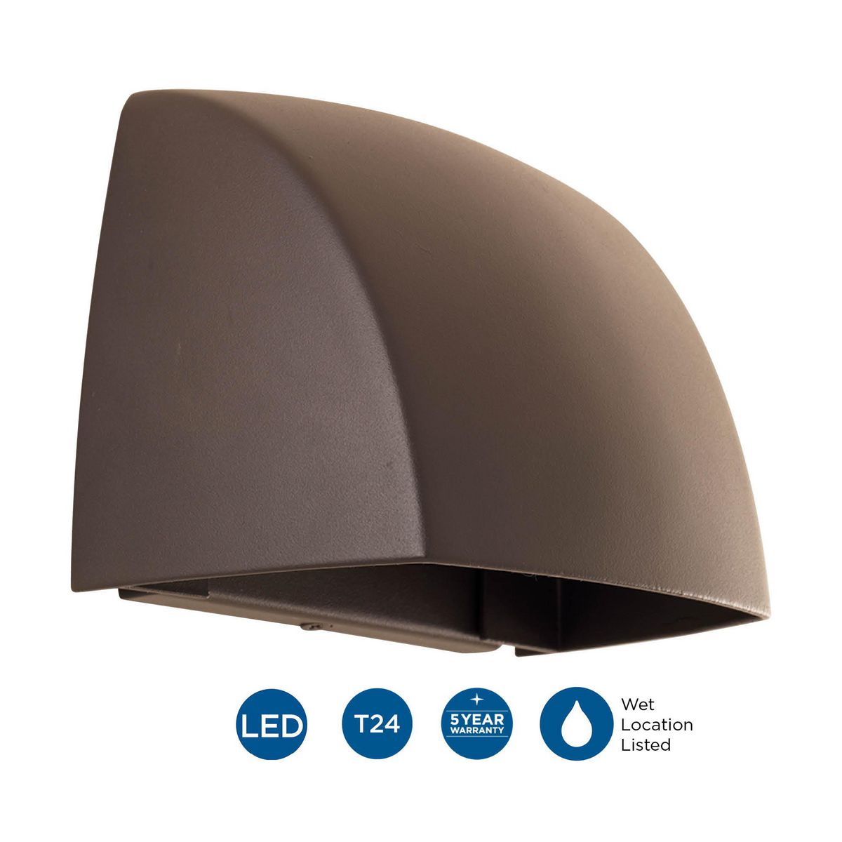 Antique Bronze 5.25" Aluminum Outdoor LED Wall Sconce