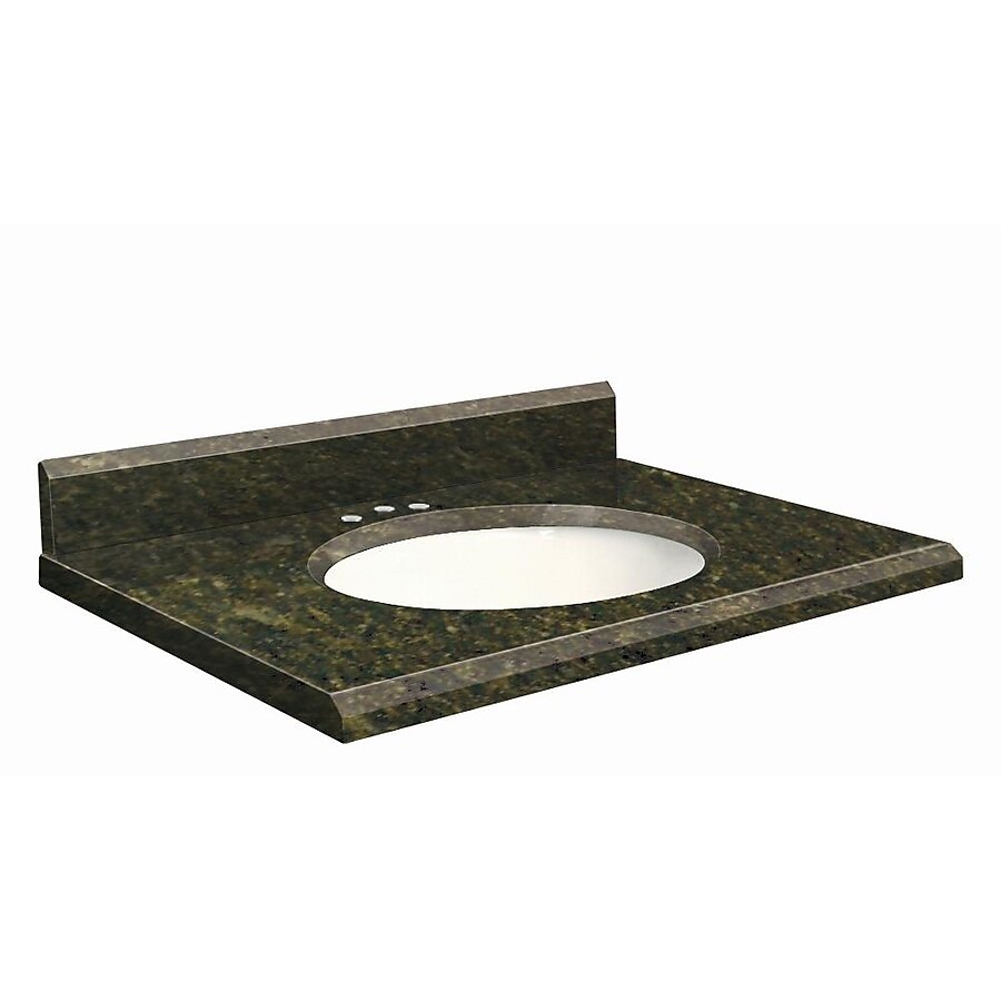 Transolid 43-in Uba Verde Granite Single Sink Bathroom Vanity Top Transolid 43-in Uba Verde Granite Single Sink Bathroom Vanity Top