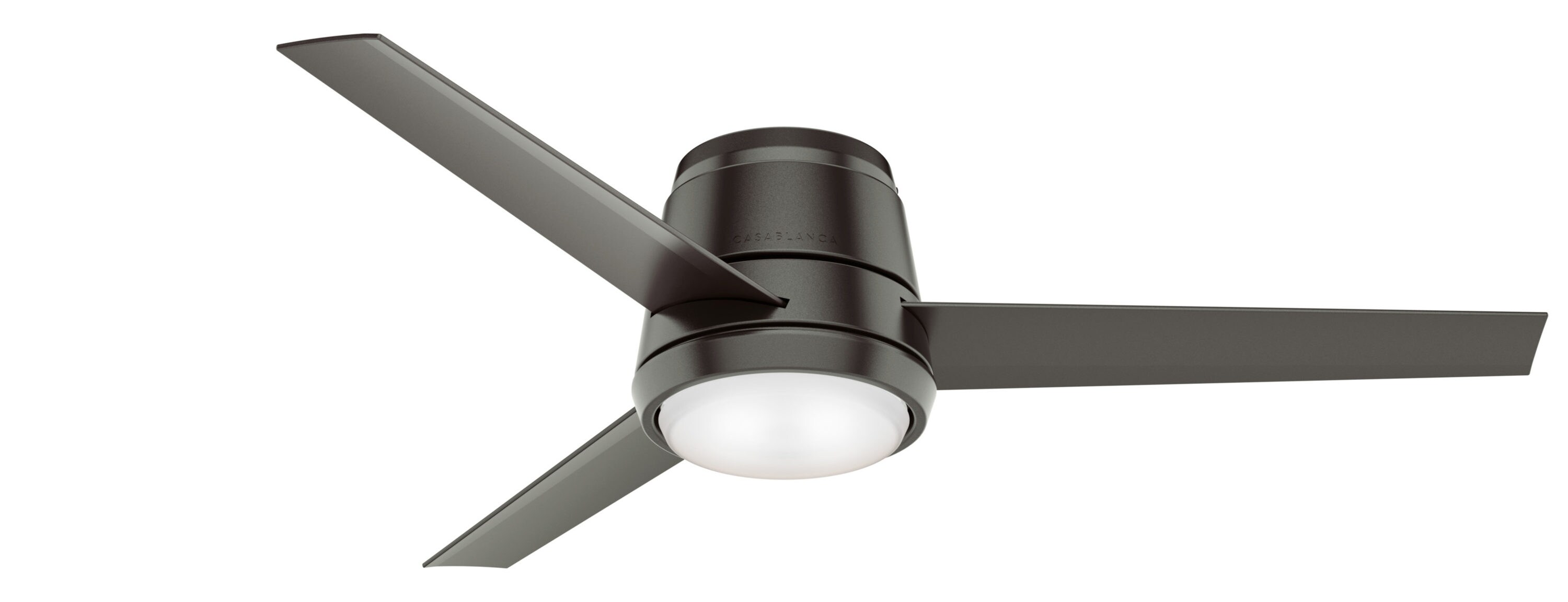 Casablanca Commodus LED 54-in Noble Bronze Integrated LED Indoor Flush Mount Ceiling Fan with Wall-Mounted Remote (3-Blade)