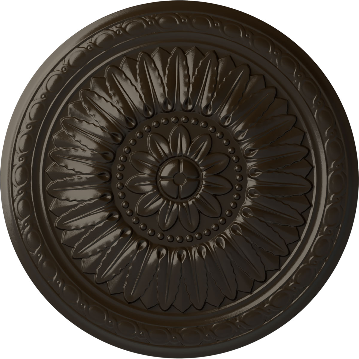 Ekena Millwork CM24TESHF Temple 24-in W x 24-in L Painted Stone Hearth Polyurethane Whole Ceiling Medallion