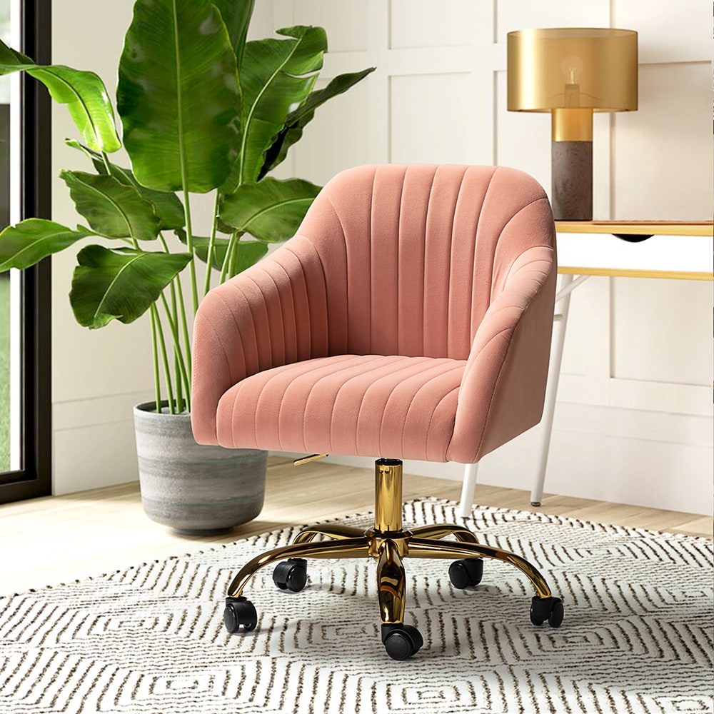 Pink rolling 2024 desk chair