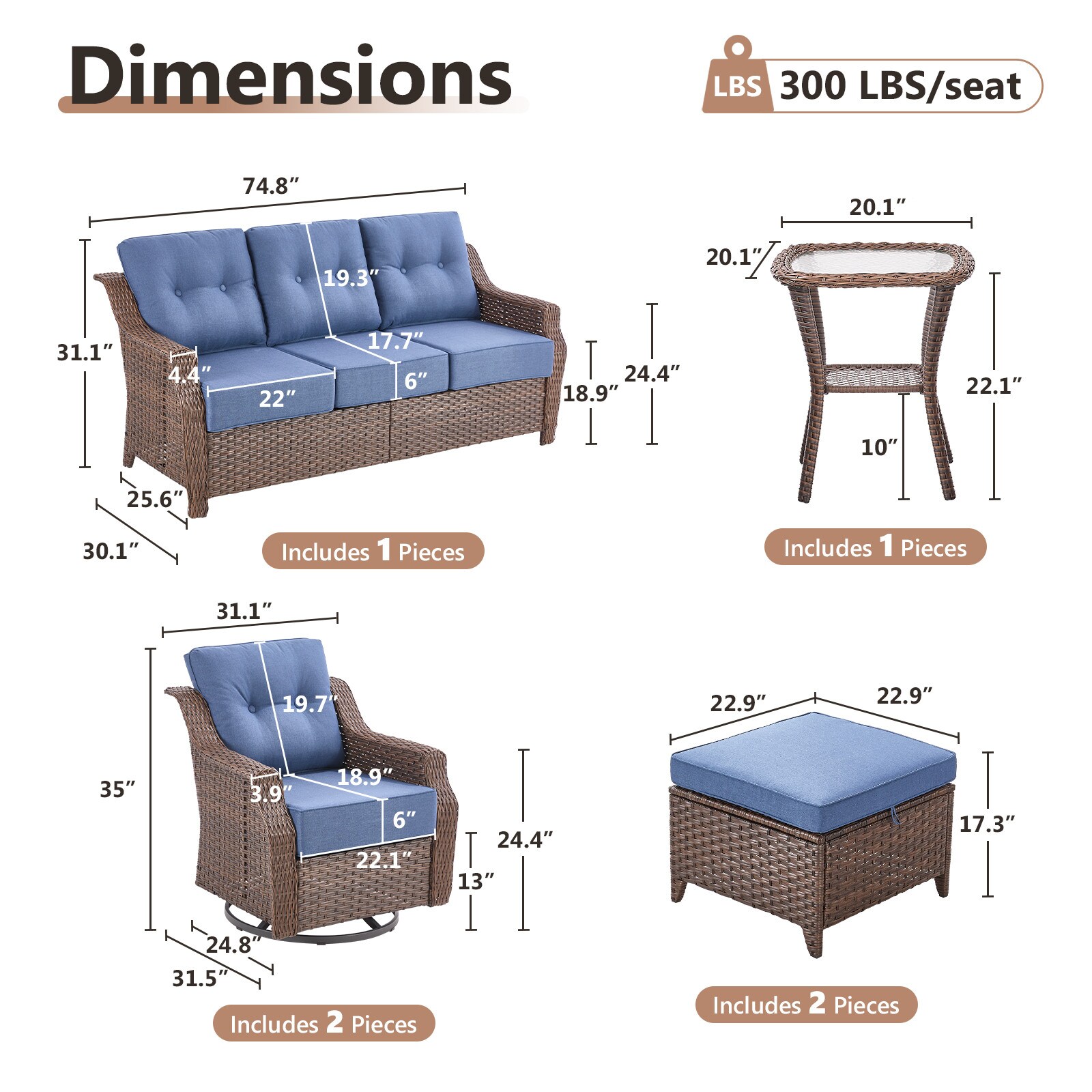 Rilyson FSCCBR13206014-1 Patio-Conversation-Sets - View #11