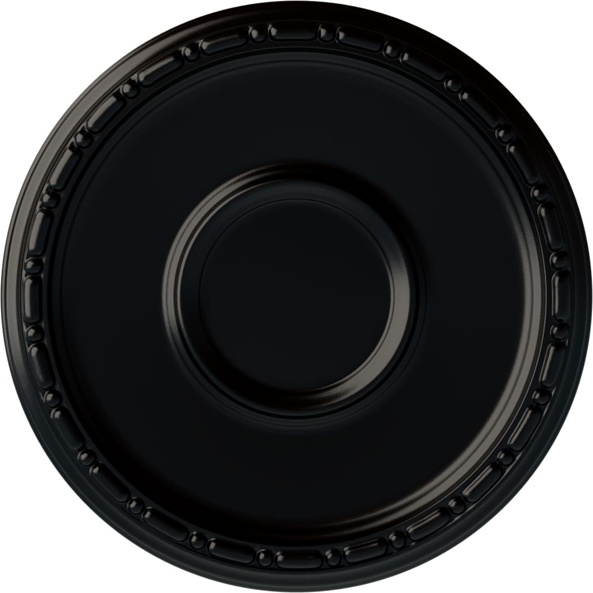 Ekena Millwork CM16MDBLF Medea 16.5-in W x 16.5-in L Painted Jet Black Polyurethane Whole Ceiling Medallion