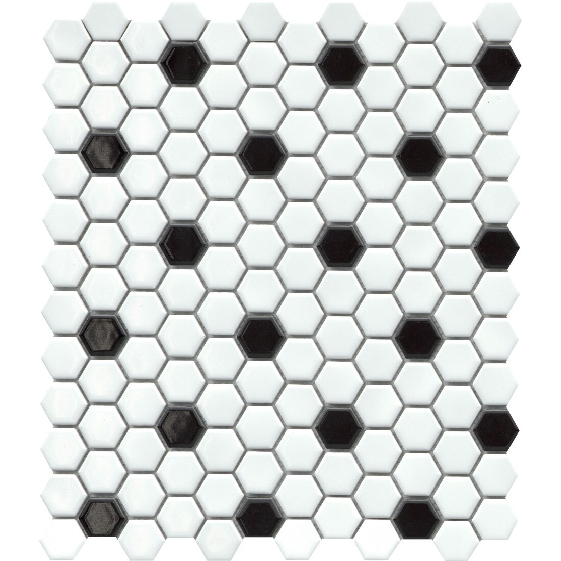 Emser W95INFLWHBK1012MH1 Influence Multicolor 10-in x 12-in Glossy Porcelain Honeycomb Patterned Wall Tile (3.32-sq. ft/ Carton)