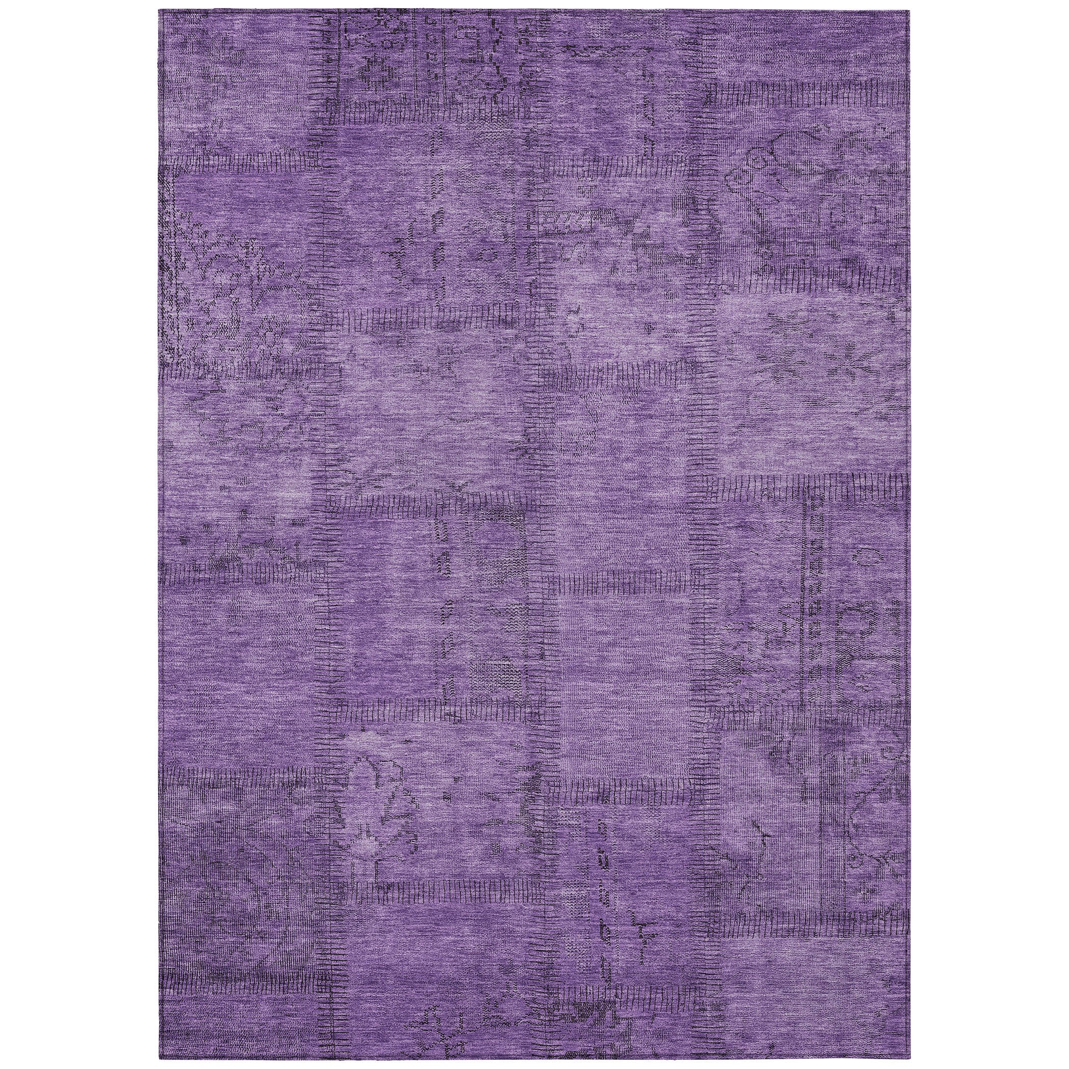 Addison Rugs ACN685PP10X14 Chantille ACN685PP 10 x 14 (ft) Polyester Purple Rectangular Indoor/Outdoor Geometric Machine washable Area rug