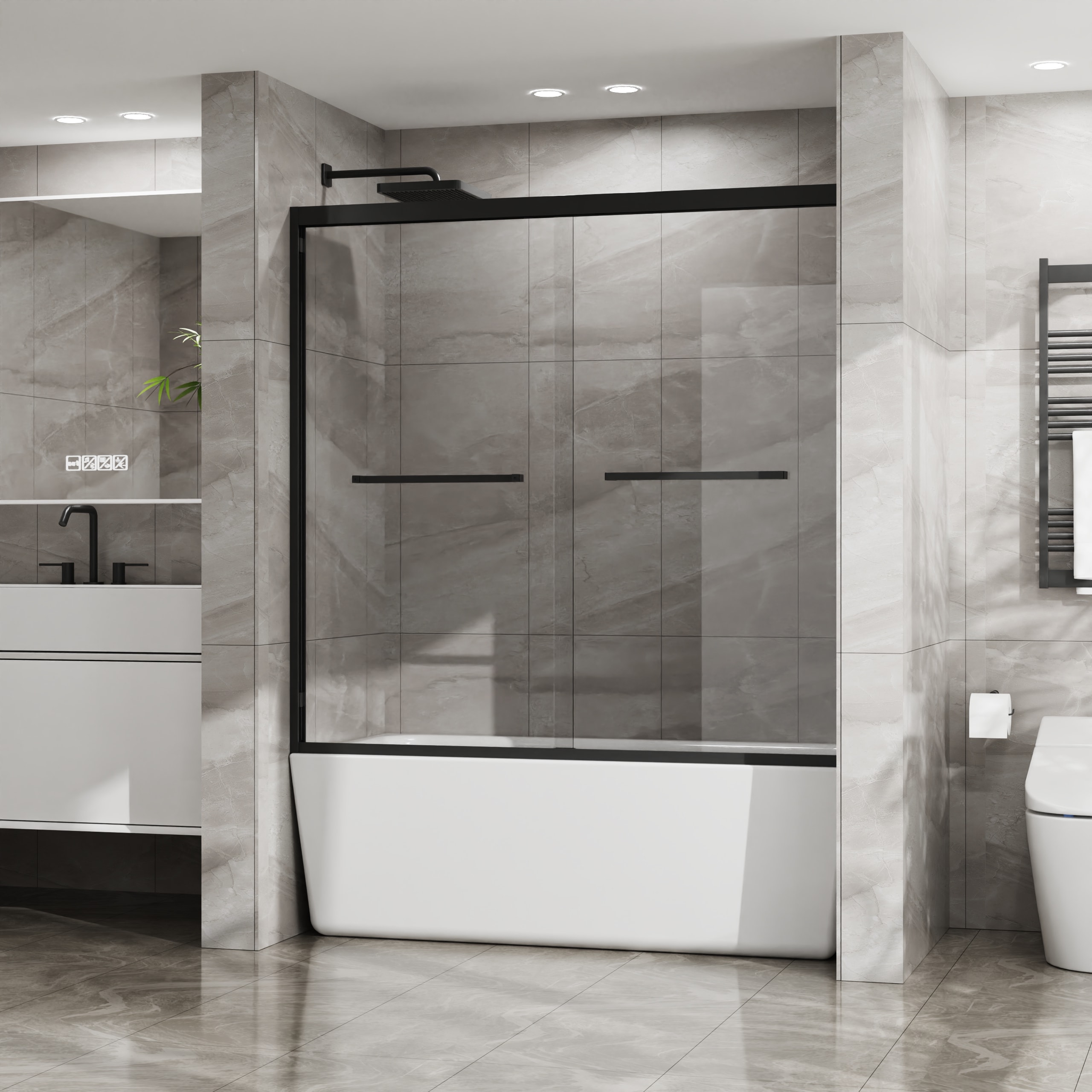 WELLFOR DTG-BAS110MB Shower-Doors - View #2