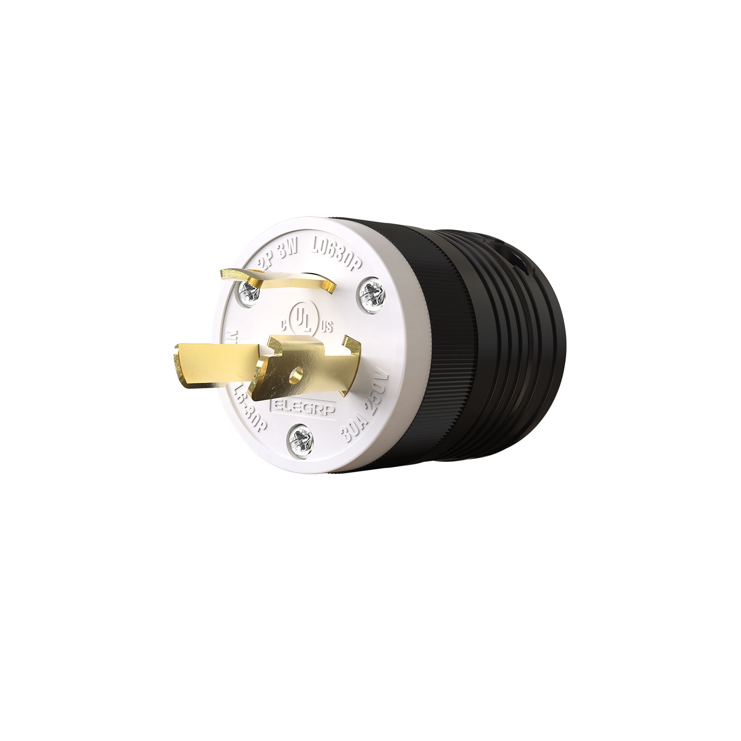 30-Amp 250-Volt NEMA L6-30p 3-wire Grounding Heavy-duty Locking Plug, Black Rubber | - Utilitech L0630P