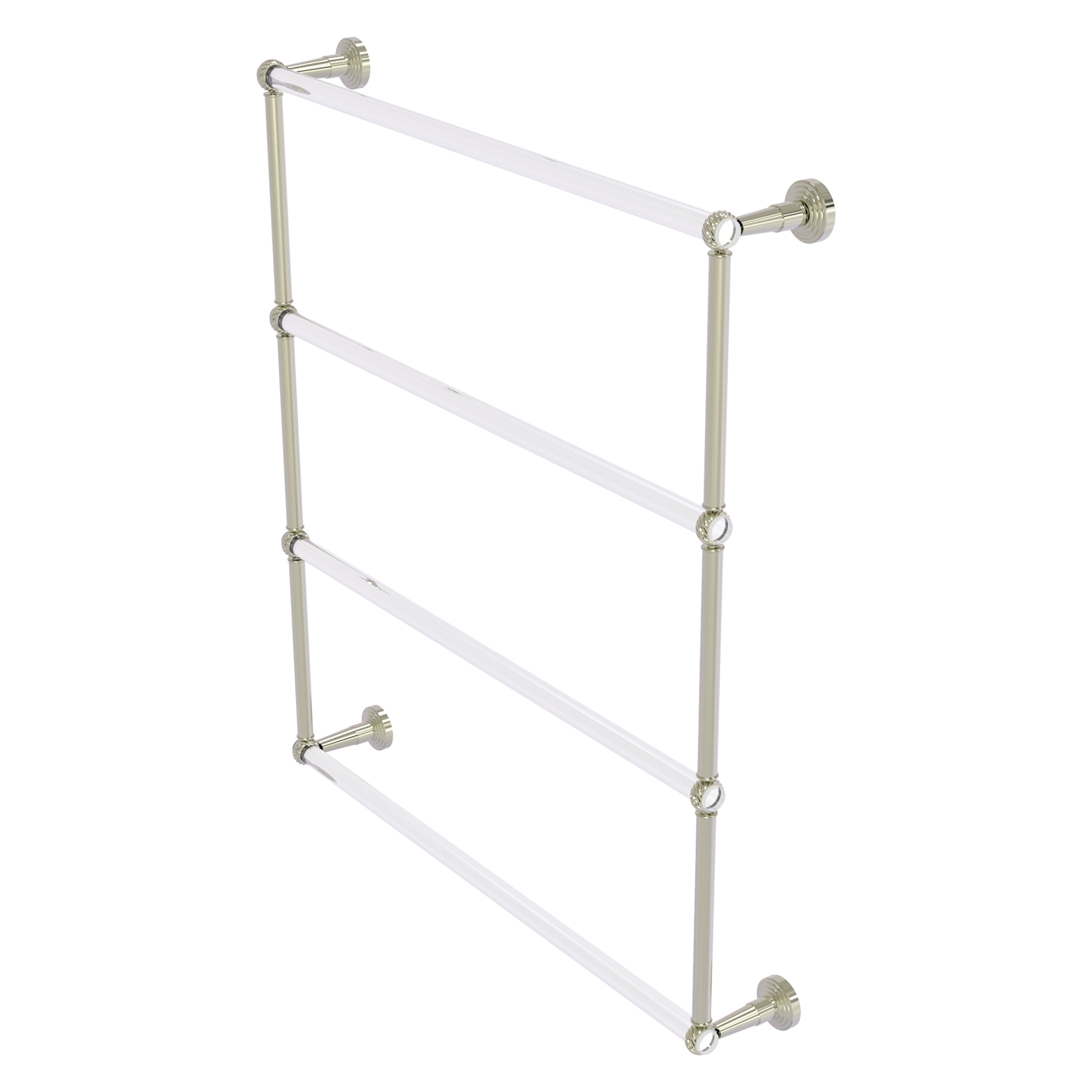 Allied Brass PB-28T-30-PNI Pacific Beach 30-in double Polished Nickel Wall mount 4-tier Towel Bar