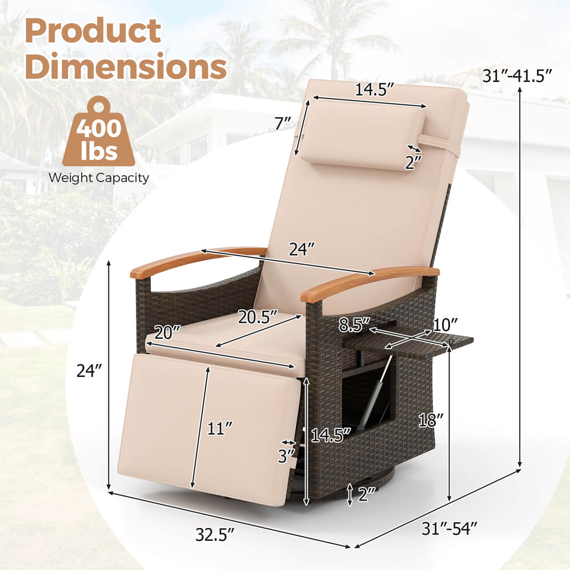 Costway HCST04095 Patio-Chairs - View #2