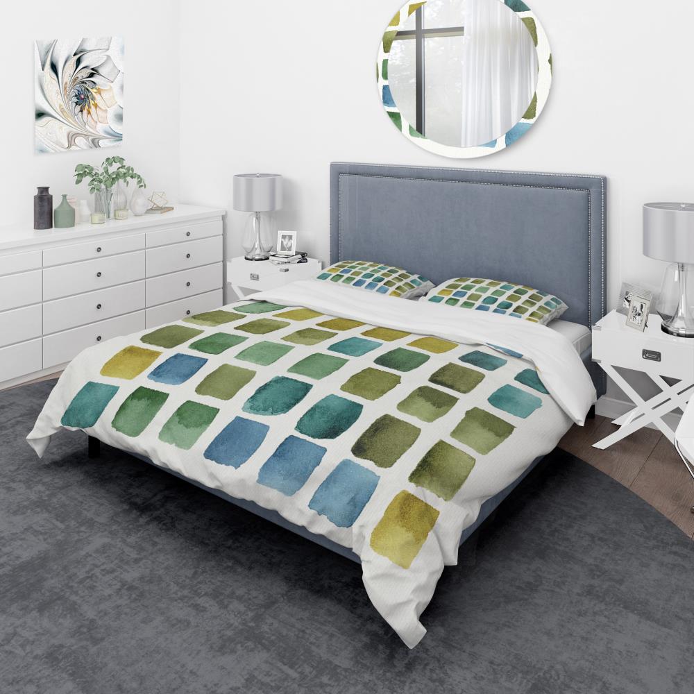 Designart BED31074-K 3-Piece Blue King Duvet Cover Set