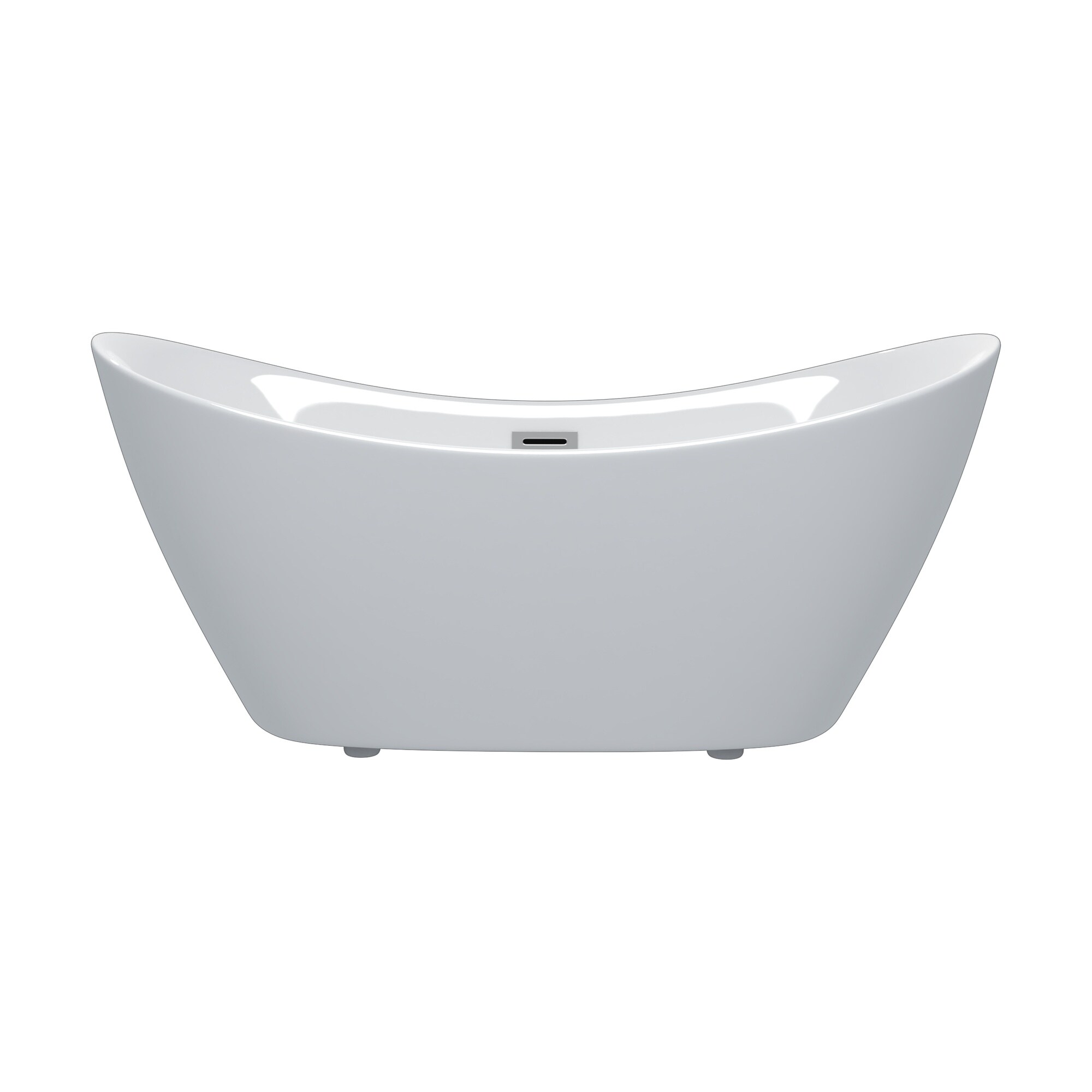 Boyel Living White 59 inch Acrylic Freestanding Soaking Bathtub