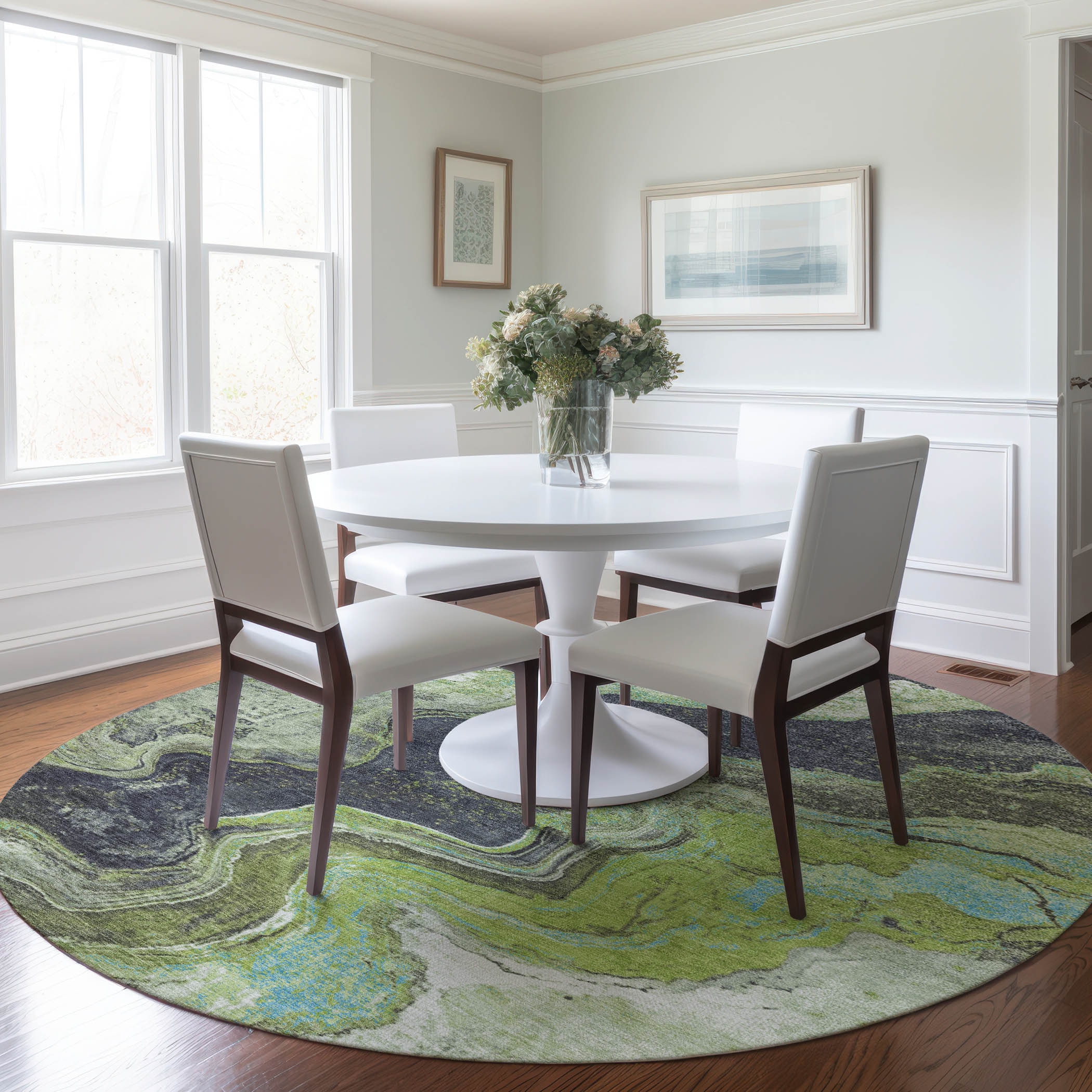 Addison Rugs ACN1907AL8RO Chantille ACN1907AL 8 x 8 (ft) Loomed Aloe Round Indoor/Outdoor Machine washable Pet Friendly Area rug