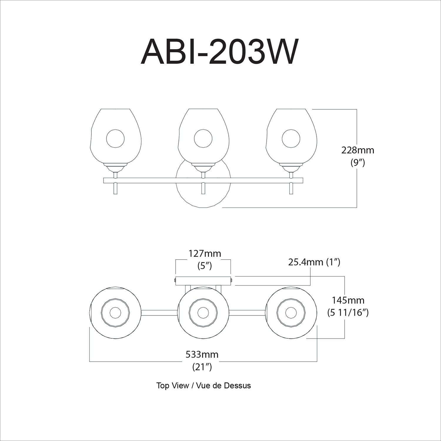 Dainolite ABI-203W-MB-CLR b089995 - View #3