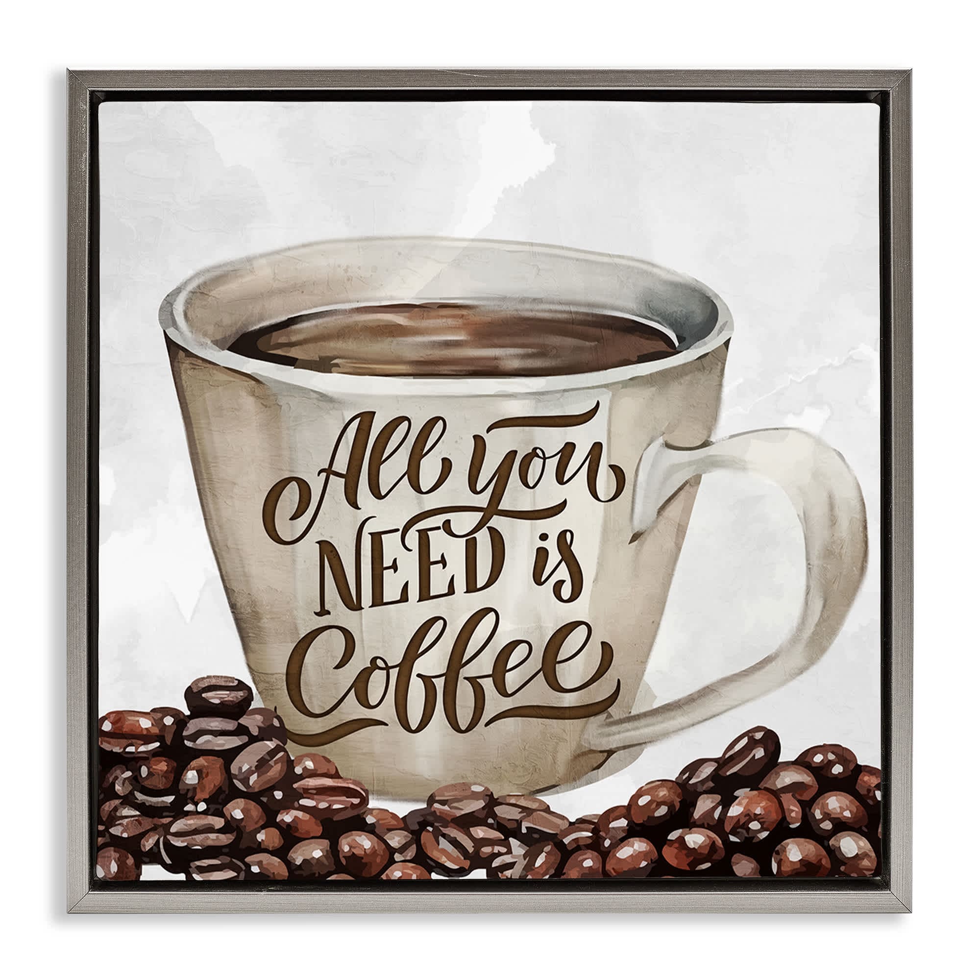Stupell Industries BS-479-FFL-17X17 All You Need Morning Coffee Floating Frame design by Kim Allen