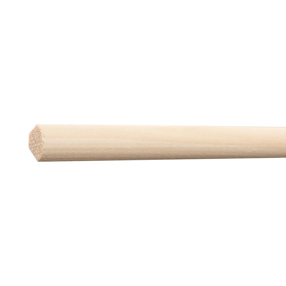 Ornamental 10059-4POPR 3/8-in x 23/32-in x 4-ft Unfinished White Hardwood Wood Quarter Round Moulding