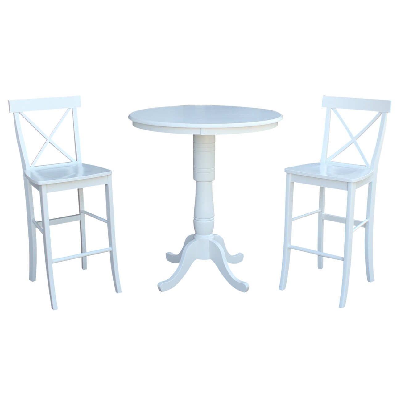 International Concepts K08-36RT-6B-2-33 White Casual Dining Room Set with Round Table (Seats 2)