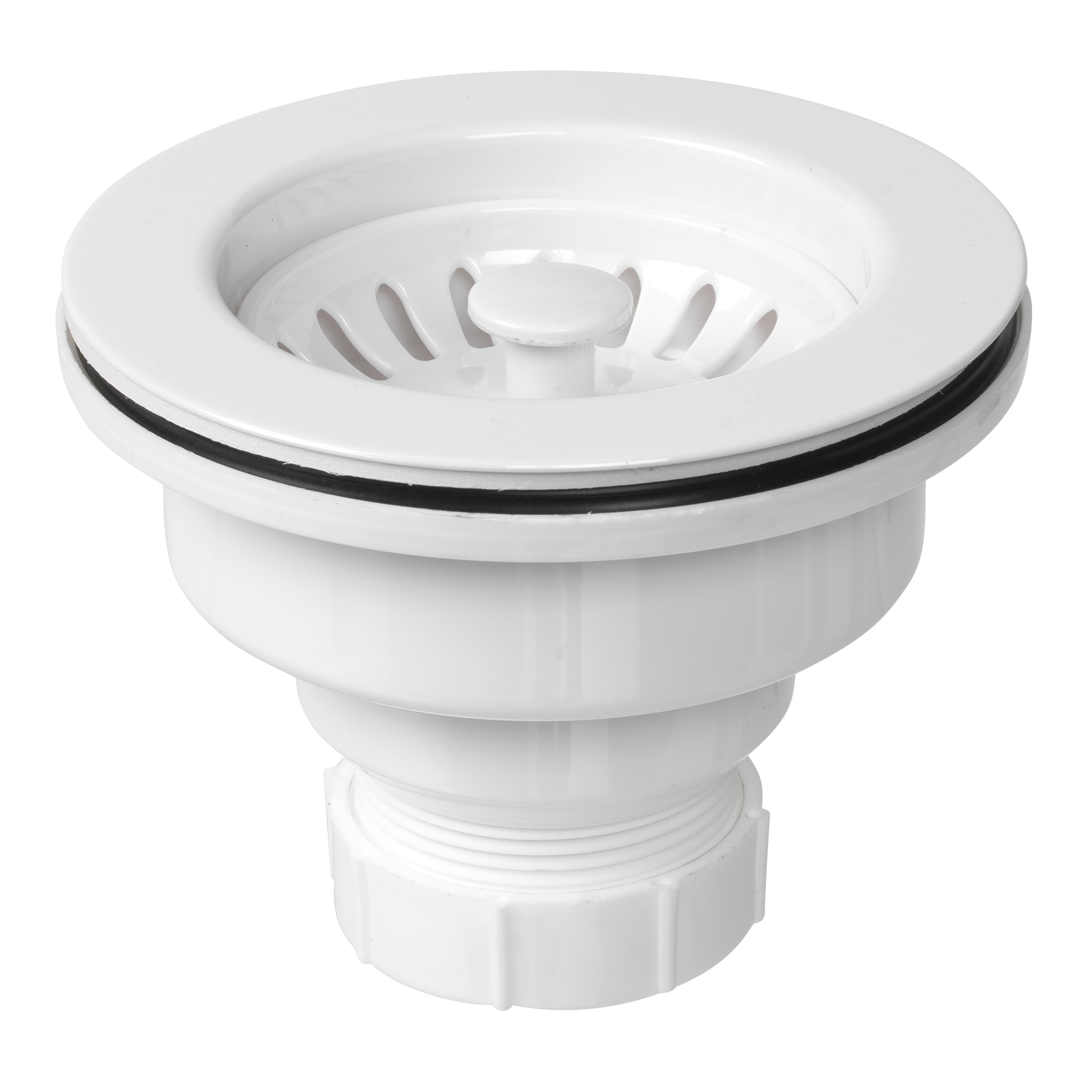 allen + roth KY-1099WH 4.5-in Plastic Rust Resistant Strainer with Lock Mount Included