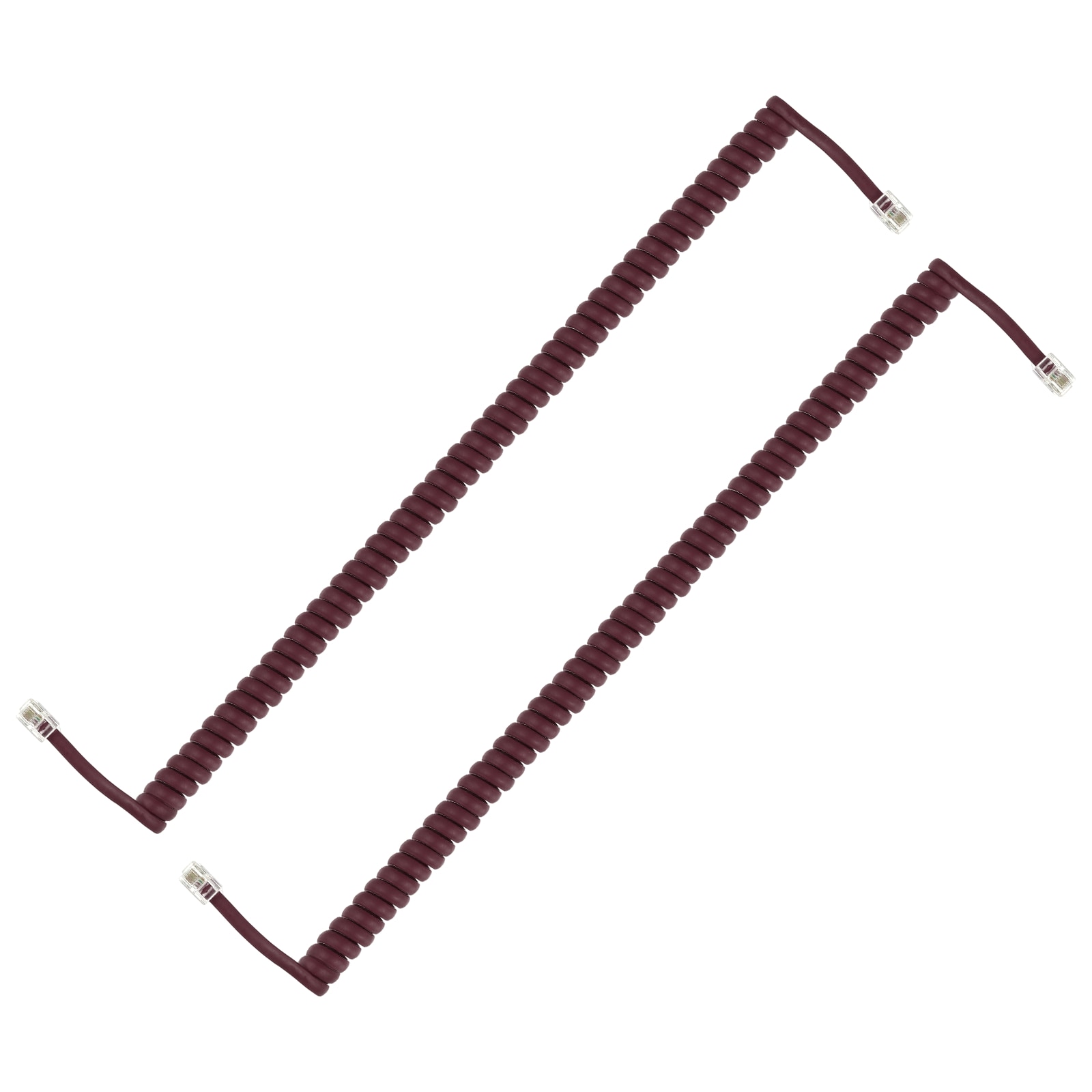 PATIKIL 2pcs Phone Cord for Landline 6.6 Feet(Coiled 1.3 Feet) RJ9/RJ10 4P4C Landline Handset Cord Universal Telephone Phone Cable for Telephone Handset Accessory Maroon #S26080600UX8723