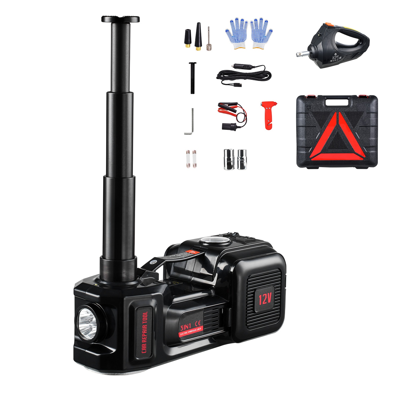 SVOPES SVOPESDDYYQJD09494V9 Black 5-Ton Metal Electric Jack kit