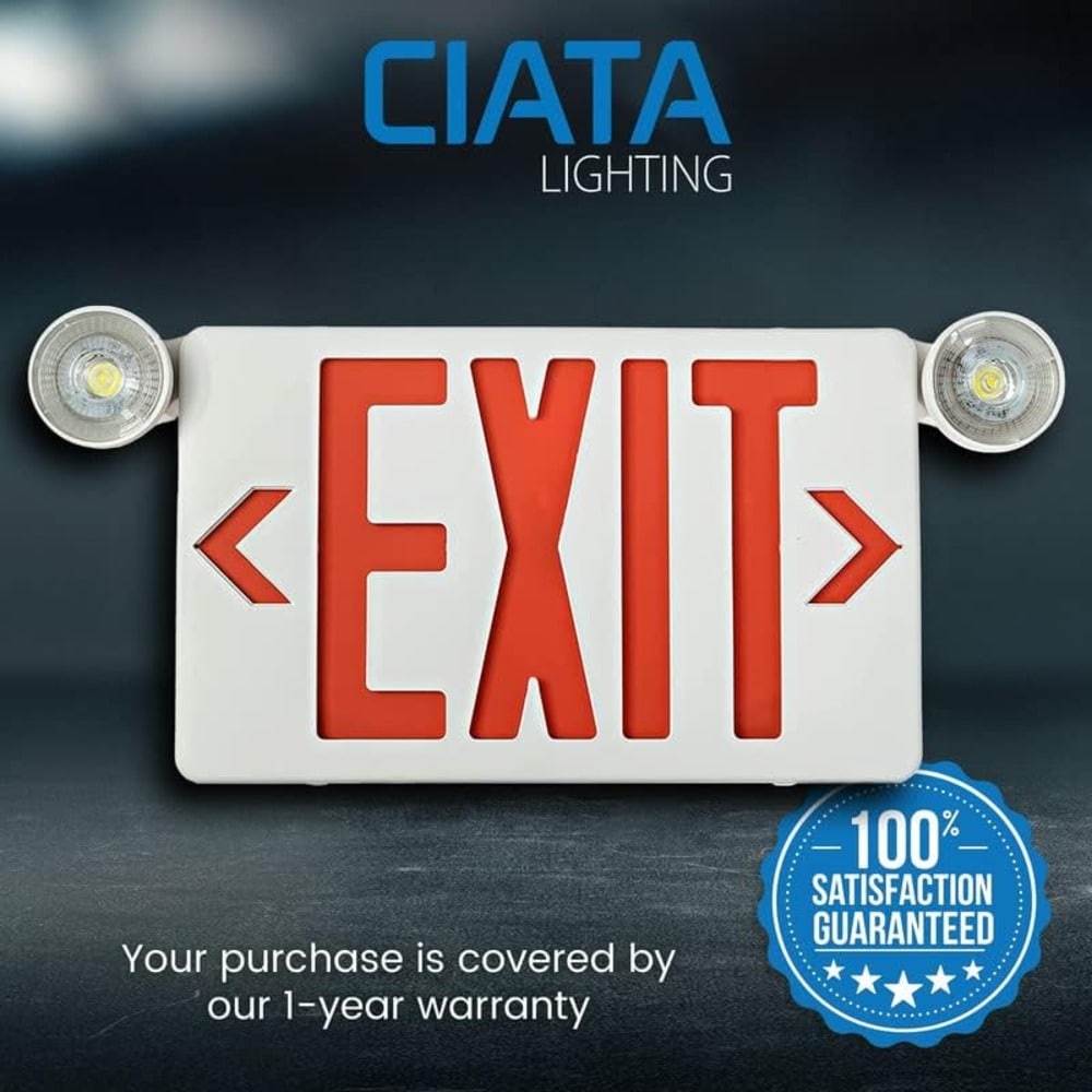 Ciata 3-Watt 120/277-Volt LED White Hardwired With Red Lights In The ...