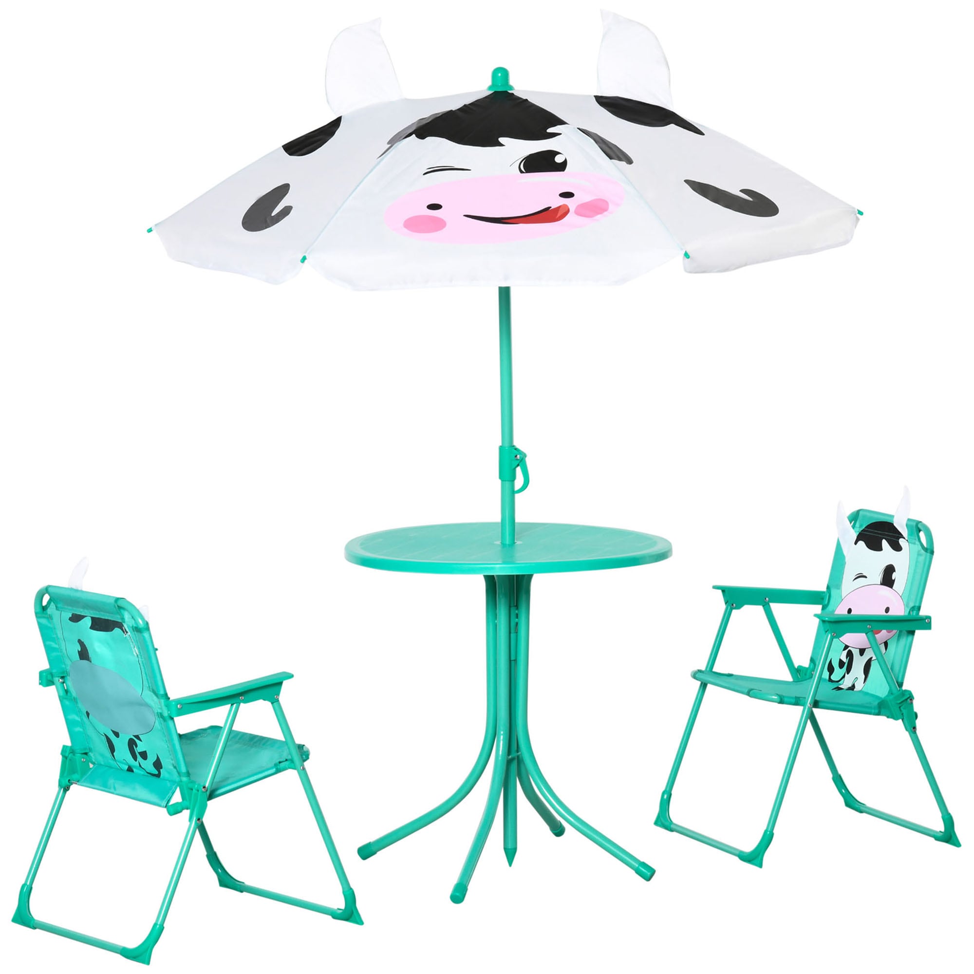 AAZJ CP-113382 Kids Play Tables Green Round Kid's Play Table ( Set of 2 Chairs)