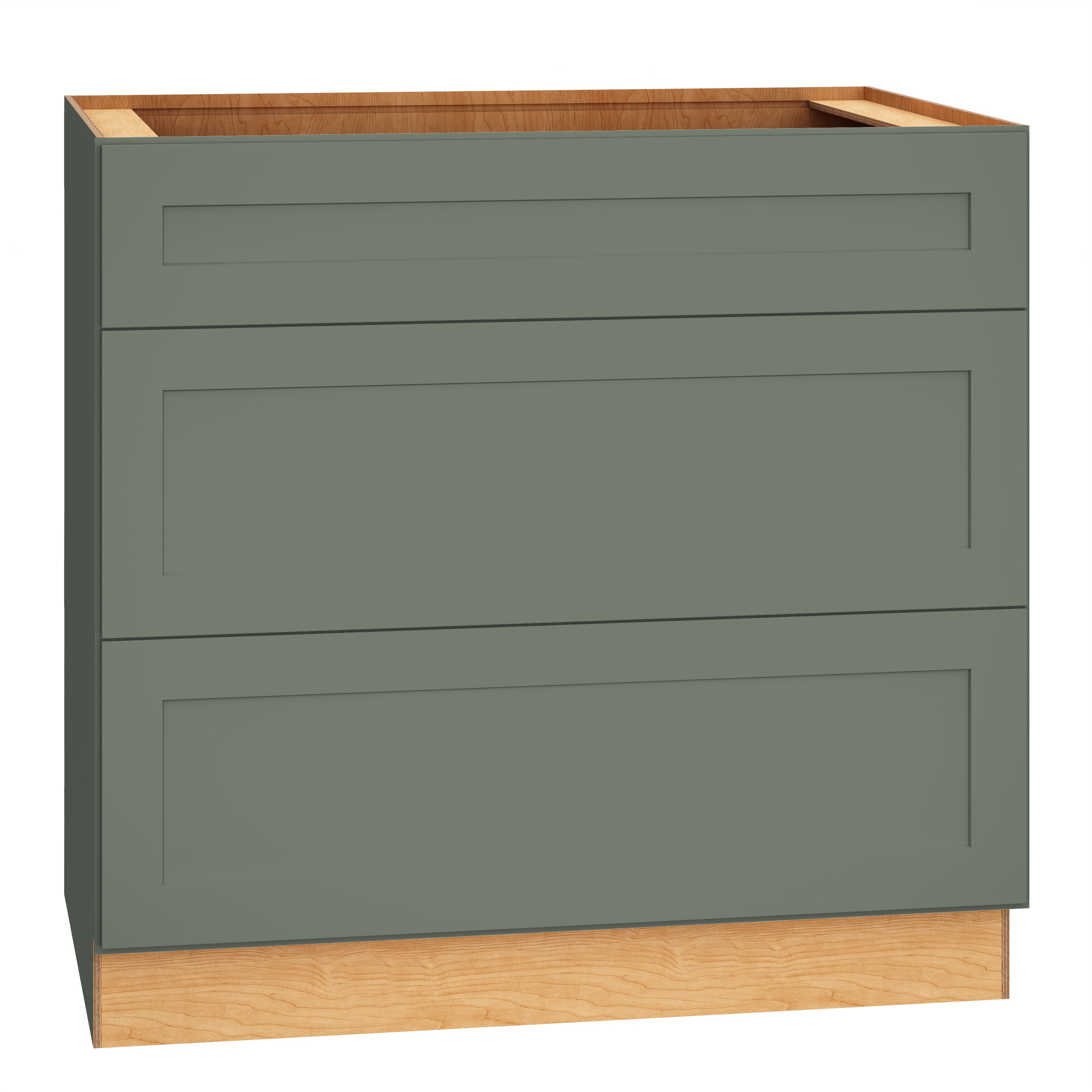 Diamond Express 61H-3DB36 Jamestown 36-in W x 34.5-in H x 24-in D Retreat Green 3 -Drawers Drawer Base Fully assembled Plywood Cabinet (Recessed Panel Shaker)