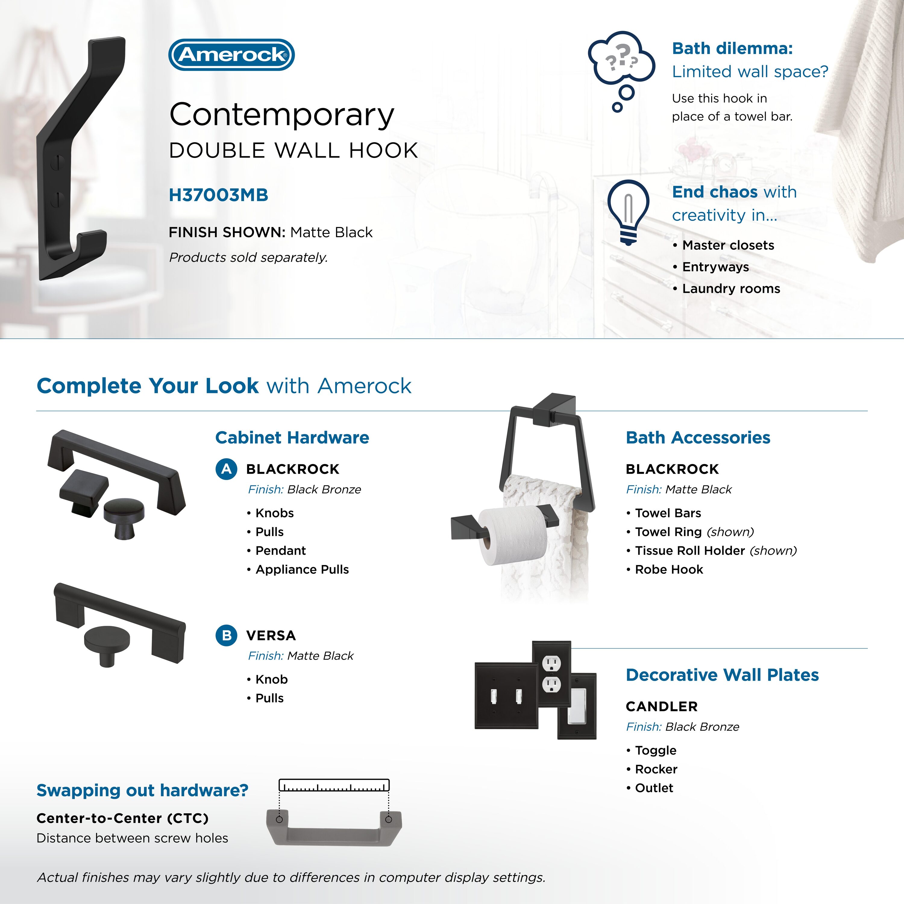 Amerock H37003MB Decorative-Wall-Hooks - View #6